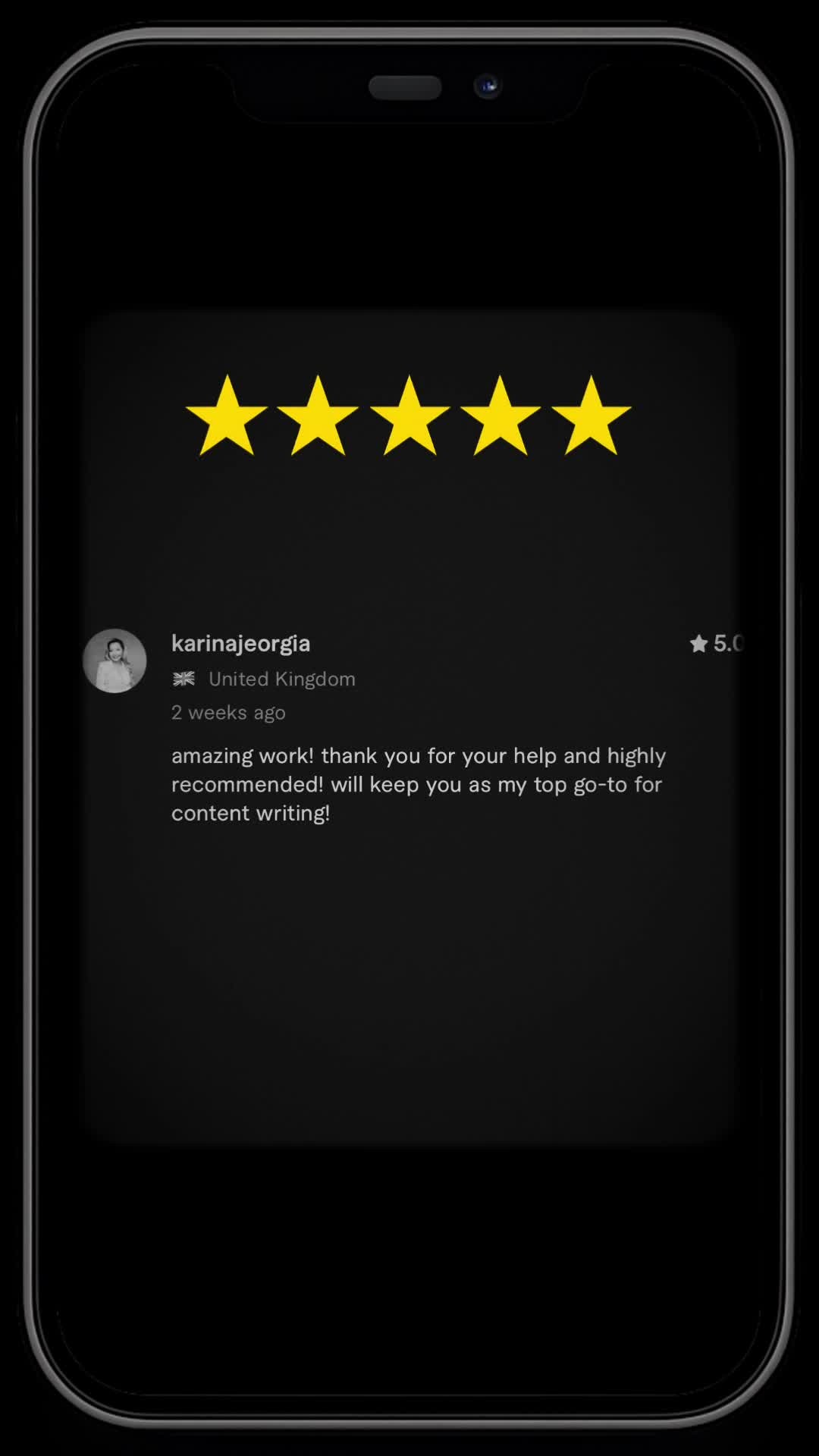 Another happy client in the books! š„³ Thank you @iamkarinajeorgia for trusting me with your content writing...and for making my day with this glowing review! āØ
Find Lauren on @Fiverr at Fiverr.com/LaurenMeikle for human-generated copy that converts ā
#Copywriter #ContentWriter #FreelanceCopywriter #ContentMarketing #WritingCommunity #MarketingTips