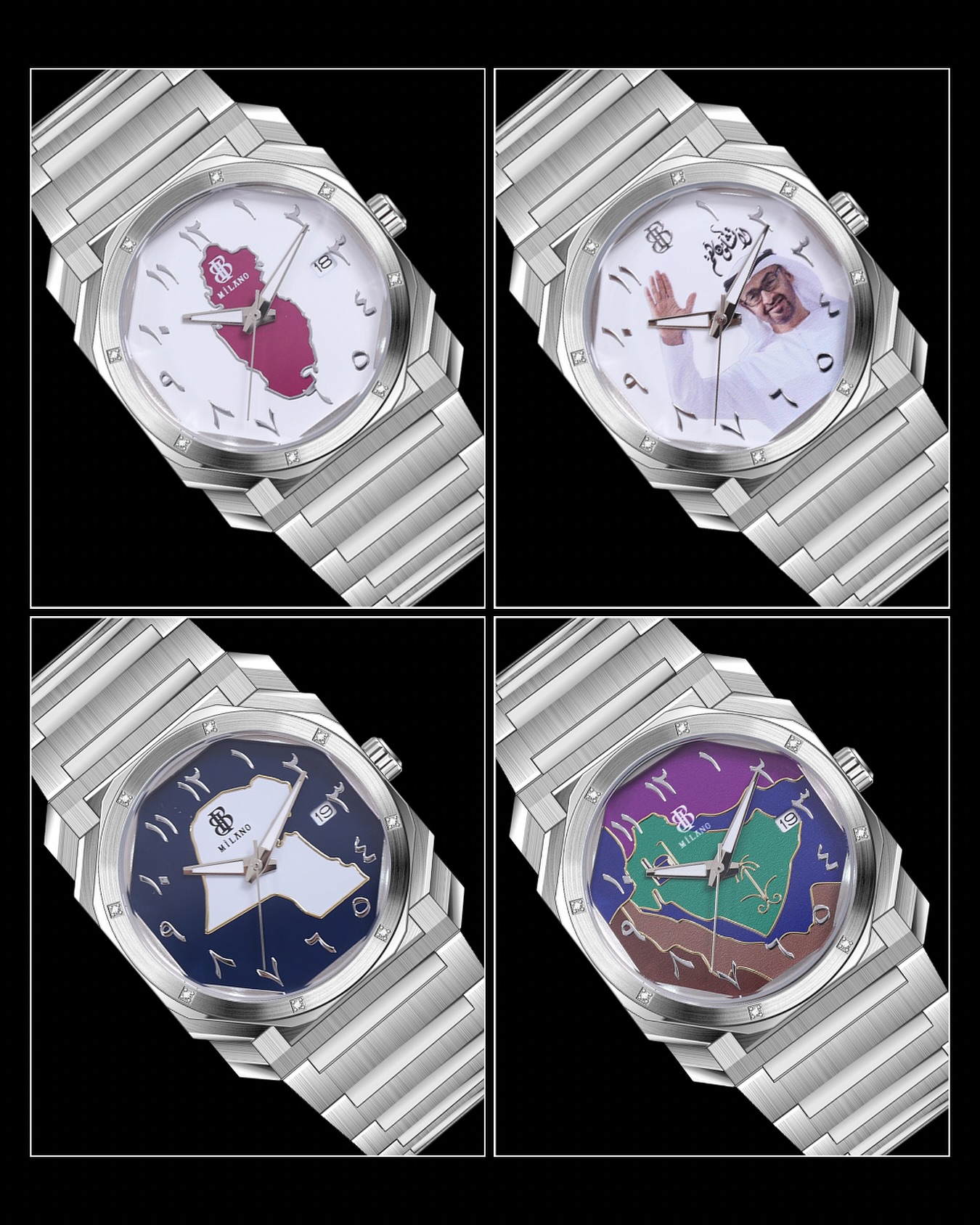 أربع ساعات … أربع هويات 🇶🇦🇦🇪🇸🇦🇰🇼
كل تصميم يحكي قصة وطن محفورة على المعصم، بتوقيع BB Milano
#BBMilano #LuxuryWatches
#kuwait #uae #qatar #suadiarabia