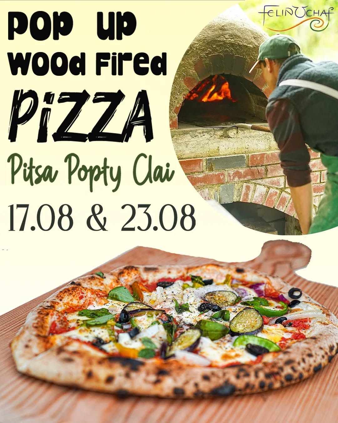 Join for Pizza on Sunday the 17th August and the following Saturday 23rd!
2 - 6pm on the 17th
4 - 8pm on the 23rd
Pizza options will include the classic margarita, and two @ffermyfelin garden specials🍅🌱 (£10 - £12.50)
*Cash payment preferable
Share with friends and family!
All profits will be fed back into the project🌻
...
Dewch am bitsa ar dydd Sul y 17eg o Awst, ar wythnos i ddilyn ar ddydd Sadwrn yr 23ain!
2 - 6yh ar y dydd Sul
4 - 8yh ar y dydd Sadwrn
Mi fydd opsiwn o gael pitsa margarita ynghyd a dau opsiwn arbennig wedi'i ysbrydoli o'r ardd yma🌶 (£10 - £12.50)
*Taliad arian parod yn ffafriol
Rhannwch y gair â theulu a ffrindia! Edrychwn ymlaen eich croesawu acw!🌞