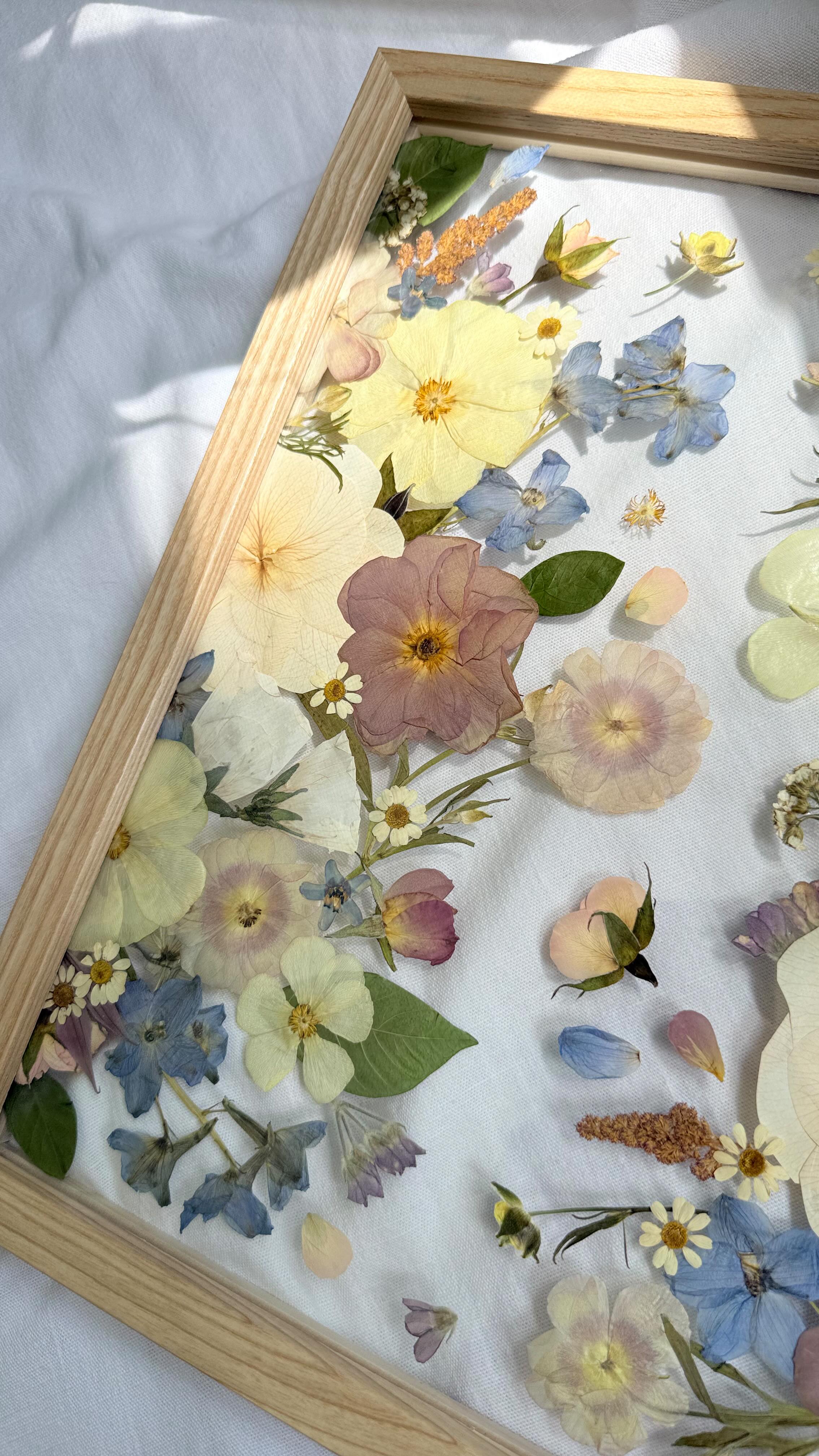 I love a studio full of finished custom orders, all dressed up and ready to head home-sweet-home.
So much happens to get here, and it’s the best finish-line feeling for me.
I personally handle each detail including:
✨ Fresh flower processing & pressing
✨ Press checks & paper changes
✨ Reconstruction & dried flower repair
✨ Design, gluing, sealing & cleaning
✨ Frame assembly & more cleaning
✨ Photography & documentation
✨ Wrapping, packaging & shipping
Every step is worth it to see these blooms get a new life for my amazing, trusting, (and patient) customers!
#pressedweddingbouquet #floralpreservation #flowerpreservation #ncflorist