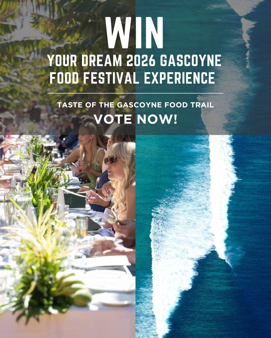 VOTE & WIN BIG
The Taste of the Gascoyne Food Trail is on now – and your vote could win you the ultimate foodie escape.
GRAND PRIZE:
A trip for two to the 2026 Gascoyne Food Festival valued at over $2,500, including:
• Tickets to signature events in Carnarvon and Exmouth
• Accommodation at Norwesta Lifestyle Park and Ningaloo Holiday Resort
PLUS HEAP MORE PRIZES INCLUDING
• A Steep Point & Dirk Hartog Island Marine Safari for 2 (valued at $598)
• Pizza and restaurant vouchers
• Local gin, coffee packs, Italian sauces
• Bullara Station trucker cap and cattle tags
And more
To enter:
1️⃣ Download the trail map from our website
2️⃣ Eat your way through the featured local dishes
3️⃣ Vote for your favourite dish before August 31st
Be quick – voting closes August 31st
📷️ @gascoynemedia @jydeeleo @scottplume