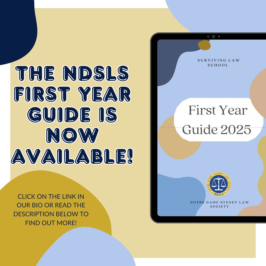 New to Law this Semester at Notre Dame? Welcome! 🤗
Our First Year Guide is available now and is designed to help you navigate your studies’ during your time at Notre Dame!
The First Years guide is your way to understand Notre Dame, the NDSLS, important information about the university and so much more!
We hope you enjoy it!