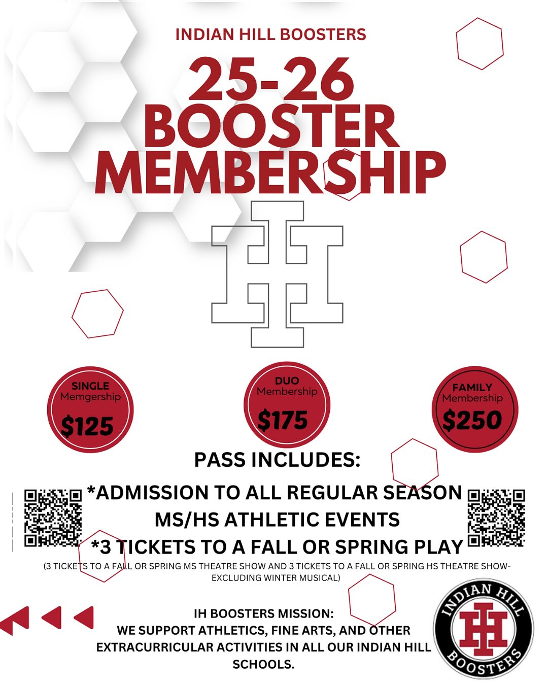 CHL has new tickets prices, purchase your Booster membership TODAY. What does a Booster Membership include?
Entry to all regular-season home IHMS and IHHS sporting events.
Three complimentary tickets to one IHMS and one IHHS theater production. (This excludes the IHHS winter performance.)
Opportunities to win a Booster Boost throughout the year!