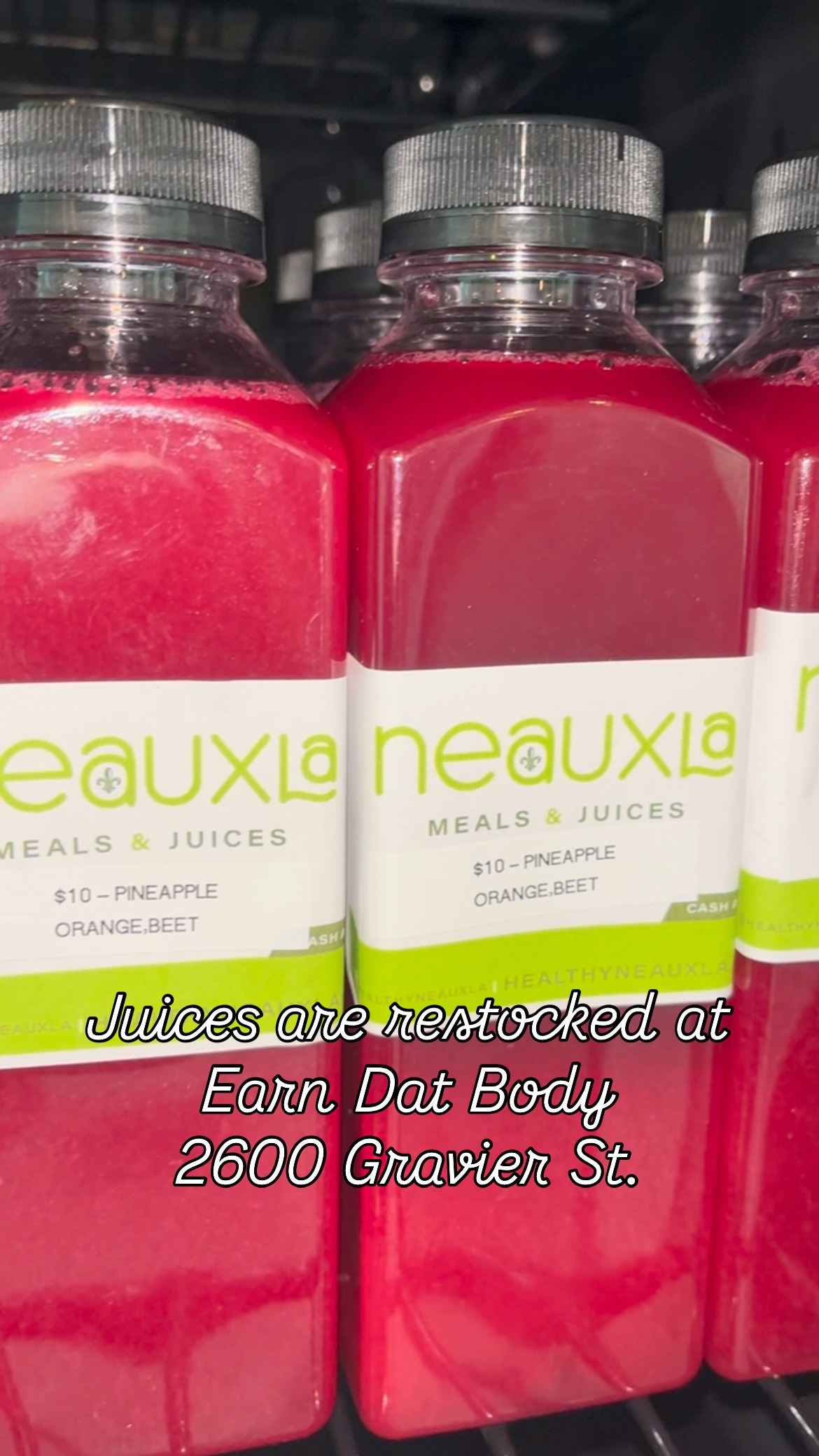 ‼️Meals & Salmon dip will be available tomorrow & Juices are available NOW for purchase in the fridge @earndatbodynola
PINEAPPLE ✖️ BEET✖️ ORANGE
#juice #detox #beets #orange #pineapple #healthy #gym #weightloss #weightgain #nama