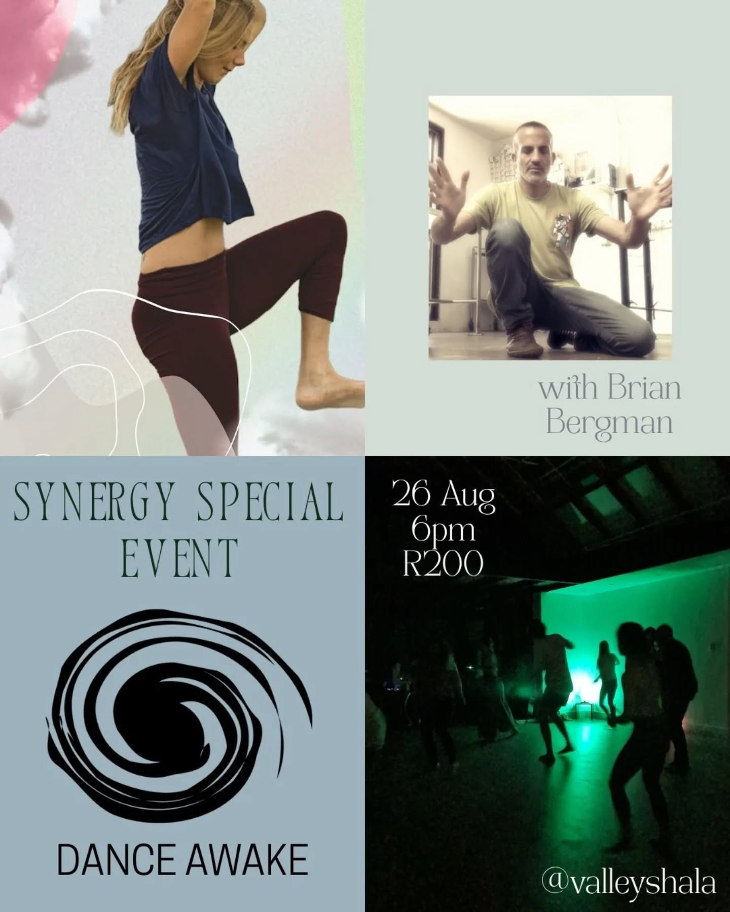 We are thrilled to be teaming up with @danceawake and Brian Bergman @awakehumanbeing for this special Consious Dance event! Tuesday 26th August at 6pm.
In honor of having my incredible teacher @simonborgolivier here for his workshop and 6 day immersion... we decided to weave this dance into the mix so that we can celebrate life, share our "good energy and loving information", to use the words of the master himself, and come together to blend the internal and expressive arts in movement and music.
Not to be missed!
Bookings via Quicket (link in bio)
R200
6pm to 8pm
💃⚡🕉💫🕺🔥🐍