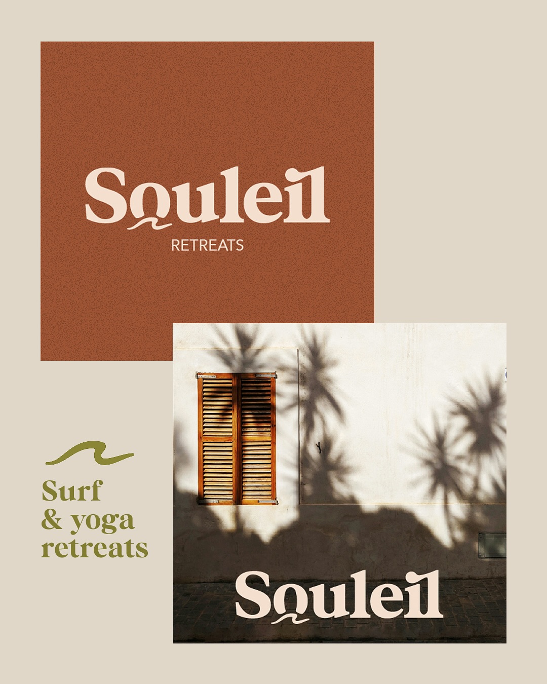 Surf & yoga retreats by @souleilretreats ☀️
My favorite project (and client since she is one of my bff) I’ve done this year. So happy to bring together her ideas into a visual identity that invites anyone to reconnect, recharge and have fun.