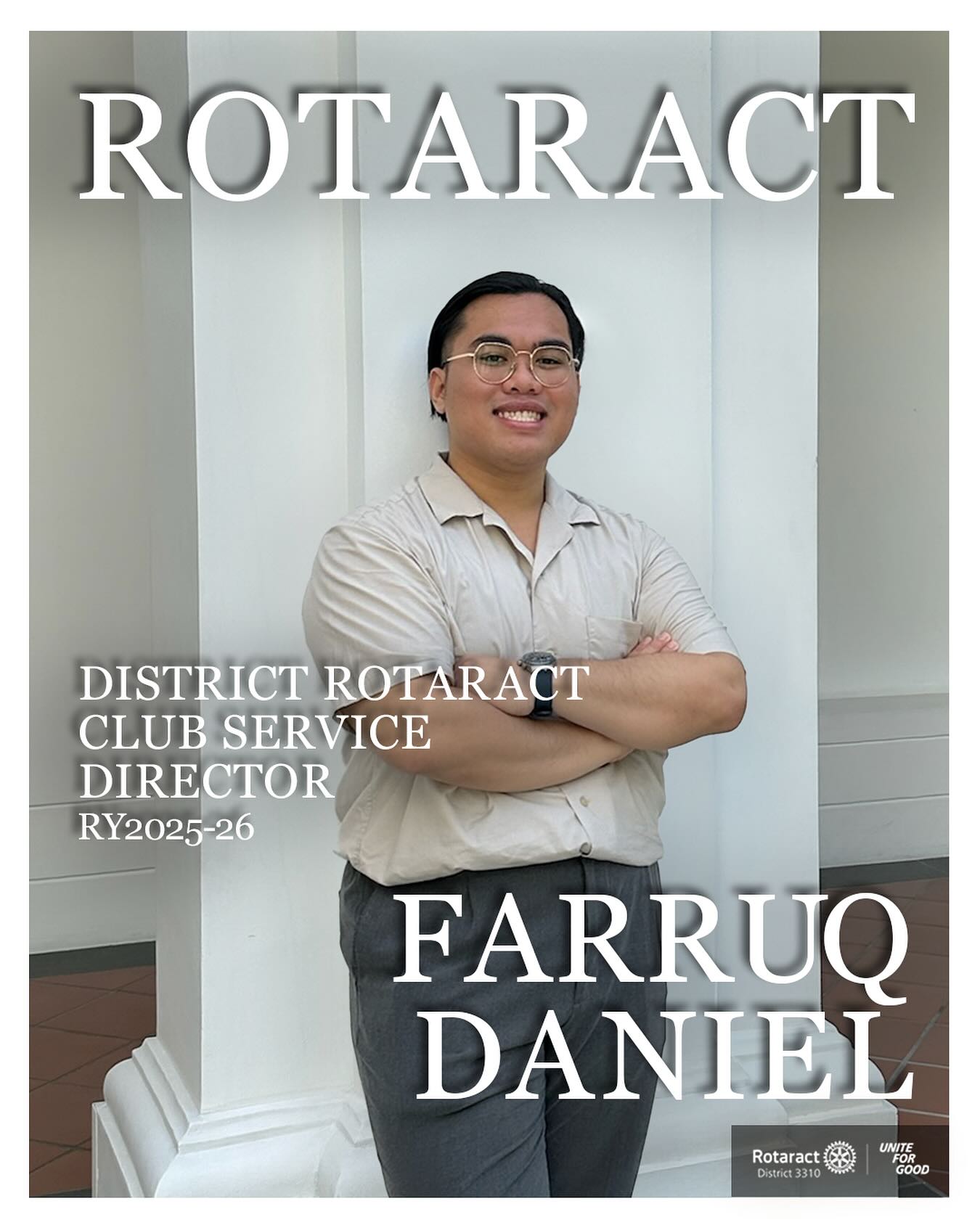 ✨ Meet Farruq Daniel, our District Rotaract Club Service Director for RY2025-26!
From the Rotaract Club of Raffles City, Farruq’s 5-year Rotaract experience reflects his steadfast commitment to service and his belief in the power of teamwork. 🌟
💬 Fun Fact: One quote that strikes me deeply is “We judge others by their actions, but we judge ourselves by our intentions”.
📂 District Rotaract Journey:
• District Rotaract Club Service Director RY2025-26
💫District Rotaract Highlight:
• Organising Committee - Rotaract ASEAN Youth Leaders Exchange 2025
With his experience, Farruq is ready to help clubs grow stronger together💪🏻
#Rotaract #RotaryInternational #RACD3310 #UniteforGood #BecomingMorethroughService