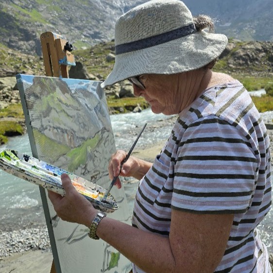 Plein air painting at the Steingletscher, Susten, 10 August 2025
Séance de peinture acrylique sur toile au Steingletscher, Susten, le 10 août 2025