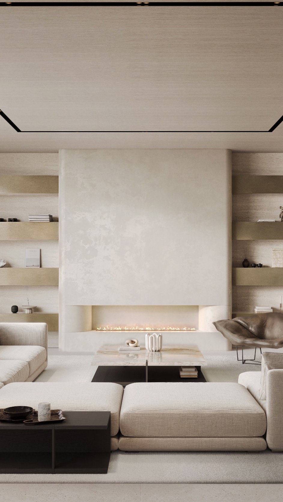 What do you think about our Bay Drive Estate family room design? ⚡️ We can’t get enough of our curved built-in unit, finished with plaster, and insane bronze shelves with travertine backing!! 🤩 #BoltLiving #interiordesign #homedesign
#customhome #organicmodern #luxuryhomes #quietluxuryinteriors
.
.
.
.
#mismidesign #designmismi #interiordesigner #miamiinteriors #luxurydesign #luxyryrealestate #homestyle #interiorismo #bespokefurniture #designbuild #newconstruction #artbasel #dreamhome #homedecor #luxuryliving #miamiinteriordesign #interiordesignermiami #newdevelopment #interiorstyling #interiors