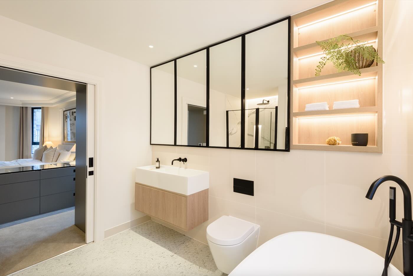 Your private sanctuary
Who needs a spa day when this is your everyday?
The master bathrooms at Montpelier Mews have been designed to offer a true sense of retreat with freestanding baths, ambient lighting, and bespoke detailing that transforms daily rituals into moments of calm and indulgence.
Agents: @core.london @fineandcountry_chiswick