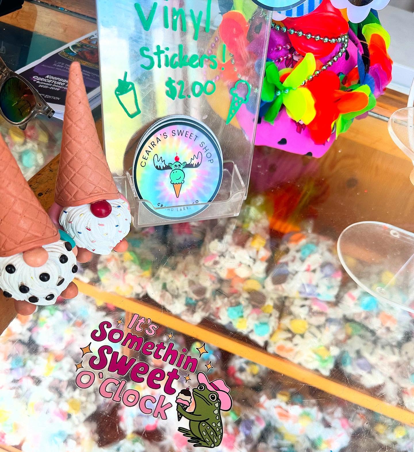 Thank you @niknakscraftss for our frog sticker! The cowgirl now proudly hangs out at our register ๐. Also, Art & Crafts Fair is this weekend, everyone be sure to stop by!! ๐ฆ