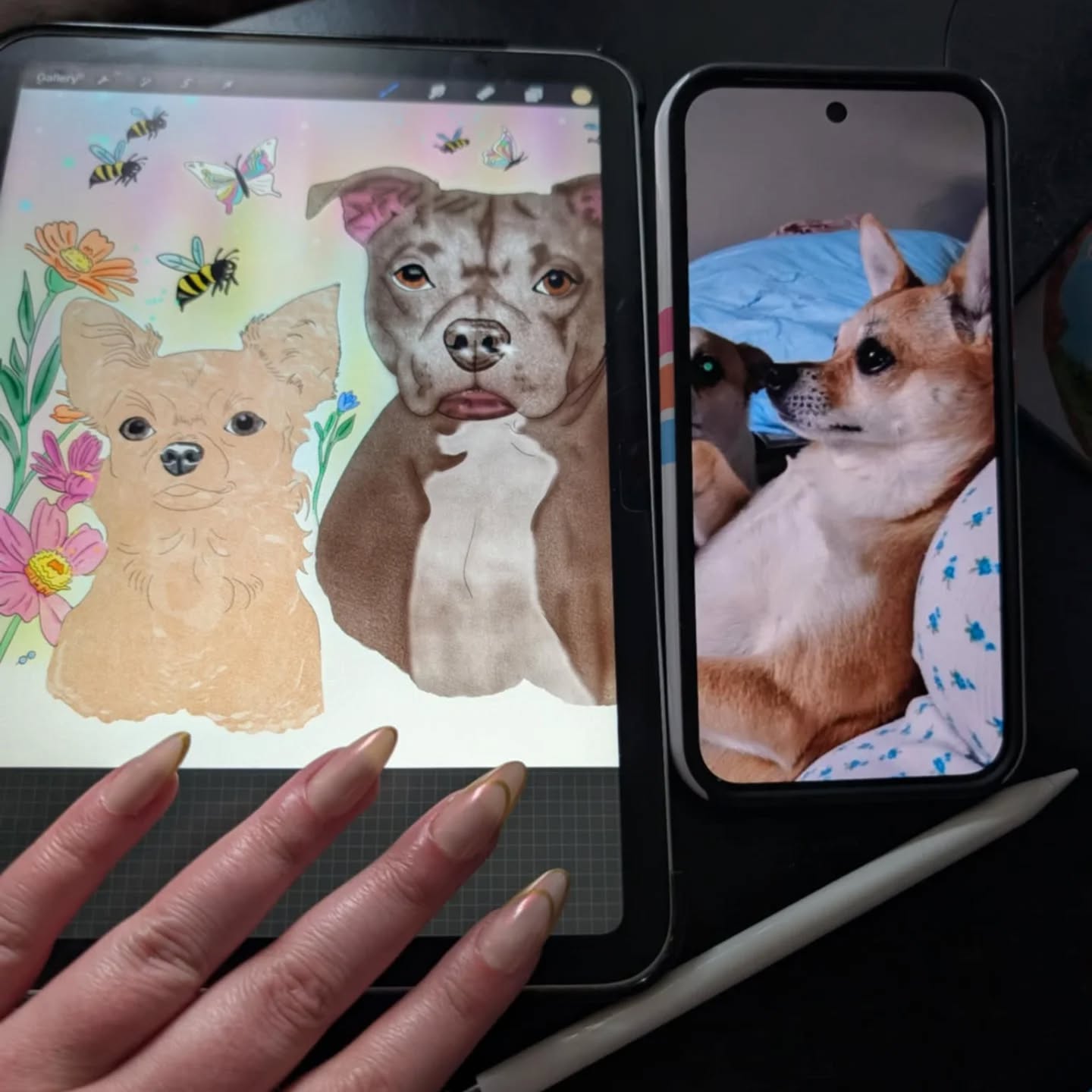 An inside look at my digital pet portrait process 🫶💖🤞✨🤌