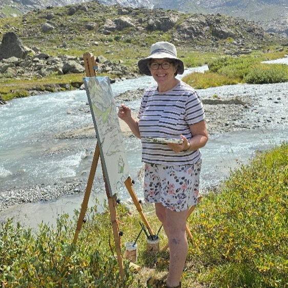 Séance de peinture en plein air
Plein air painting, acrylic on canvas
Steingletscher, Susten, 10 August 25