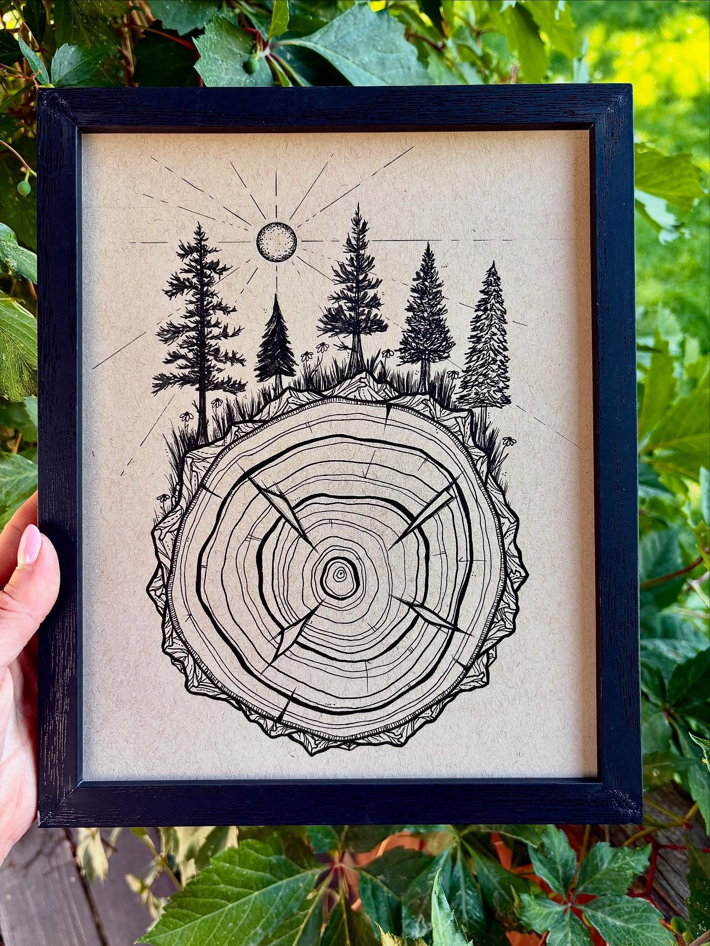 The sun measures our days. The rings measure our life.
#tonedtanpaper #treering #treeart #idaho