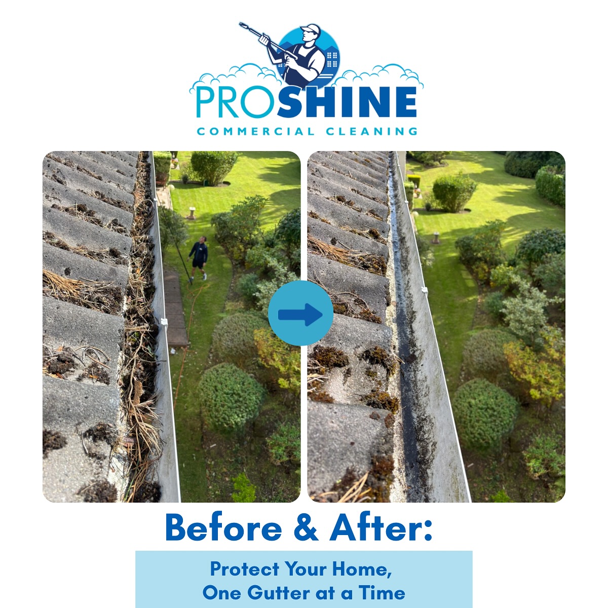 Check out these stunning before-and-after pics from our gutter clean this morning!
Did you know? Clean gutters help:
✔️ Prevent water damage to your roof and walls
✔️ Avoid costly foundation issues from overflowing water
✔️ Keep pests and mold away by removing debris buildup
✔️ Improve your home’s curb appeal instantly
Transform your whole house today with a professional gutter and fascia clean... your home will thank you! 🏠💧
#GutterCleaning #HomeCare #BeforeAndAfter #CleanGutters #HouseMaintenance #ProShineSpecialisedCleaning