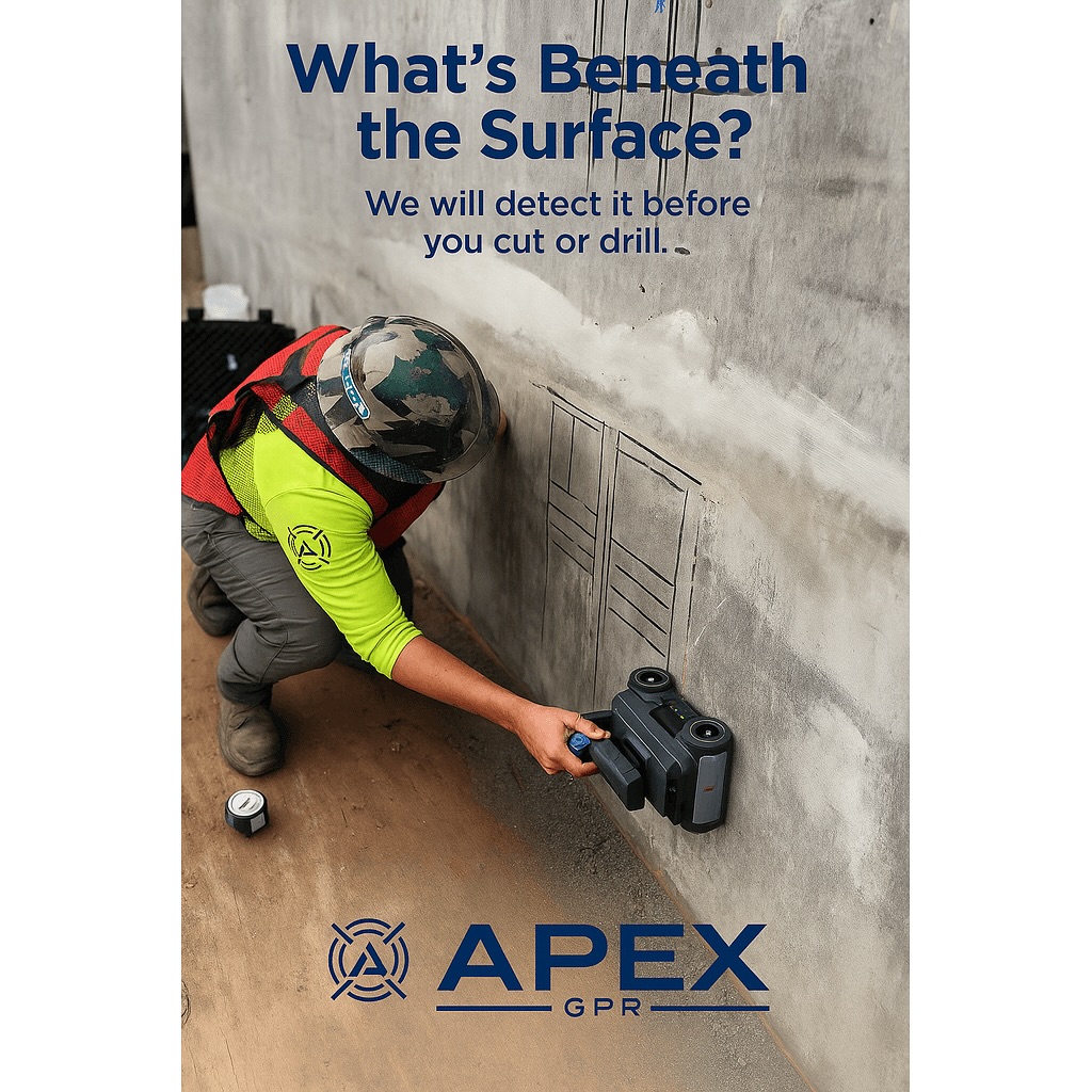 Safety starts before the first cut.
Our GPR scanning reveals what’s inside your concrete — so you can work with confidence.
#SafetyFirst #ConstructionSolutions #ApexGPR