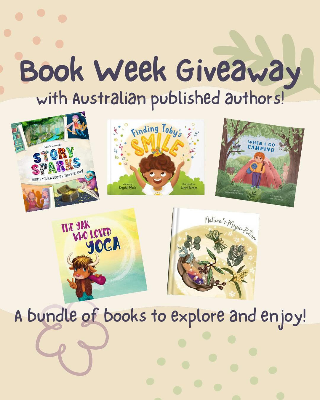 CLOSED!!📚✨ BOOK WEEK BUNDLE GIVEAWAY ✨📚
In honour of Book Week, we’re giving one lucky winner a bundle of 5 incredible books – all written and published right here in Australia by local authors.
From creative bedtime stories, outdoor adventure play and heartfelt picture books with rhyme, this is your chance to discover something new and support local published talent 💛
——
🎉 HOW TO ENTER:
1. Follow all 5 authors (tagged below)
2. Like this post
3. Tag a friend in the comments (each comment = 1 entry!)
4. Share this post to your story
——
📅 Entries close: Wednesday 20th Aug 2025
📣 Winner announced during Book Week on Thursday 21st August 2025. Books will be shipped separately by their authors from August through to September.
📸 Winner to share a reel or post tagging the authors once they have received their books!
GOOD LUCK! 📚
@wrentales.publishing
@holisticplaytime
@shaping.children.and.me
@storysparksbook
@keystocommunicatesp
**Australian residents only
#BookWeek2025 #LocalAuthorGiveaway #SupportLocalWriters #giveawaybundle