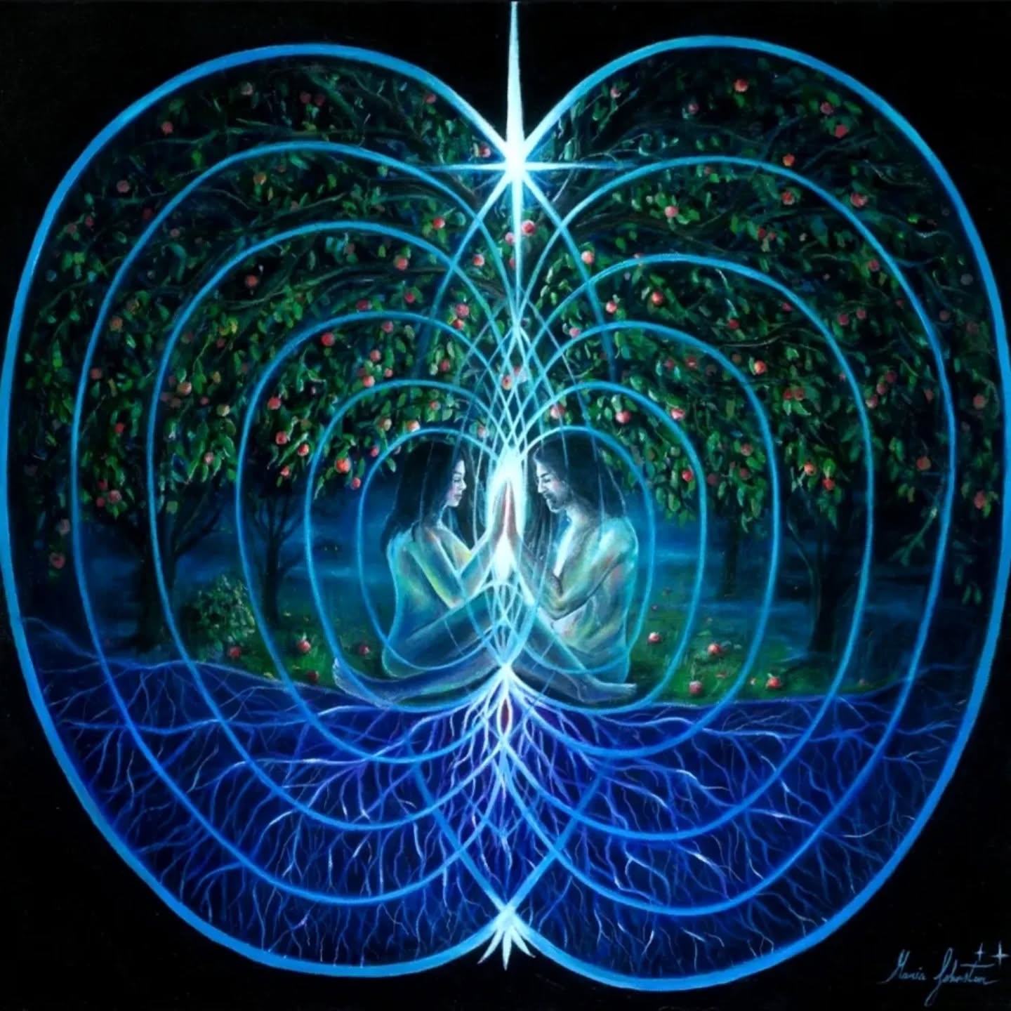 🍎 How do we return to the garden of Eden?
By recognising that it is not a place, but a dimensional reality laid dormant within each of our hearts.
Reposting this one for the season of the apples, which are coming to ripen on the trees at this time of year 🍏
The apple reminds us of our wholeness, the fruits as our souls, which stems from and are connected to the tree of life. We do not need to seek outside of ourselves for answers, but rather, remember what we came from and are already connected to! 🍎
You are the tree, the apple, and the Garden of Eden.🍏
'Return to the Garden' - 60 x 60 cm
oils on canvas
Original and prints available
🍎I am offering 15% off all my prints for the remainder of the season of Lughnasadh
Use code 'Lughnasadh' at the checkout on my site mariajohnstonartist.com🍎
#Garden #Gardenofeden #eden #return #returntothegarden #union #sacredunion #masculine #feminine #visionaryart #visionaryartist #art #irishart #irishartist #artsale #printsale