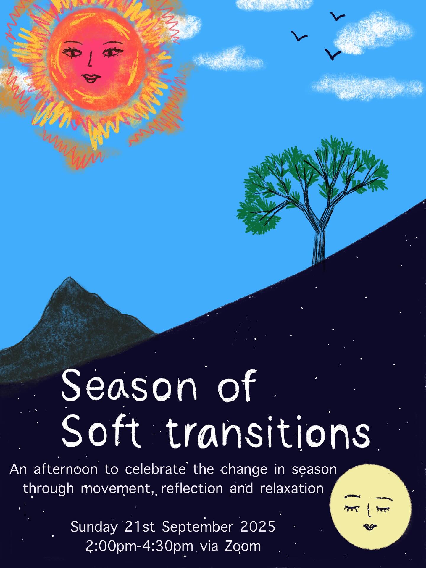 Just over a month to go until our
online Autumn Equinox retreat:
Season of Soft Transitions 🌓
Join us for a deeply nourishing afternoon to mark the change of season.
Sunday 21st September
2:00 - 4:30pm UK
Live on Zoom — join from anywhere!
Price £25
Gentle yoga, journaling, yin & nidra
Come as you are. Leave rested, grounded, and aligned ✨
#onlineretreat #autumnequinox #seasonalyoga #activerest
