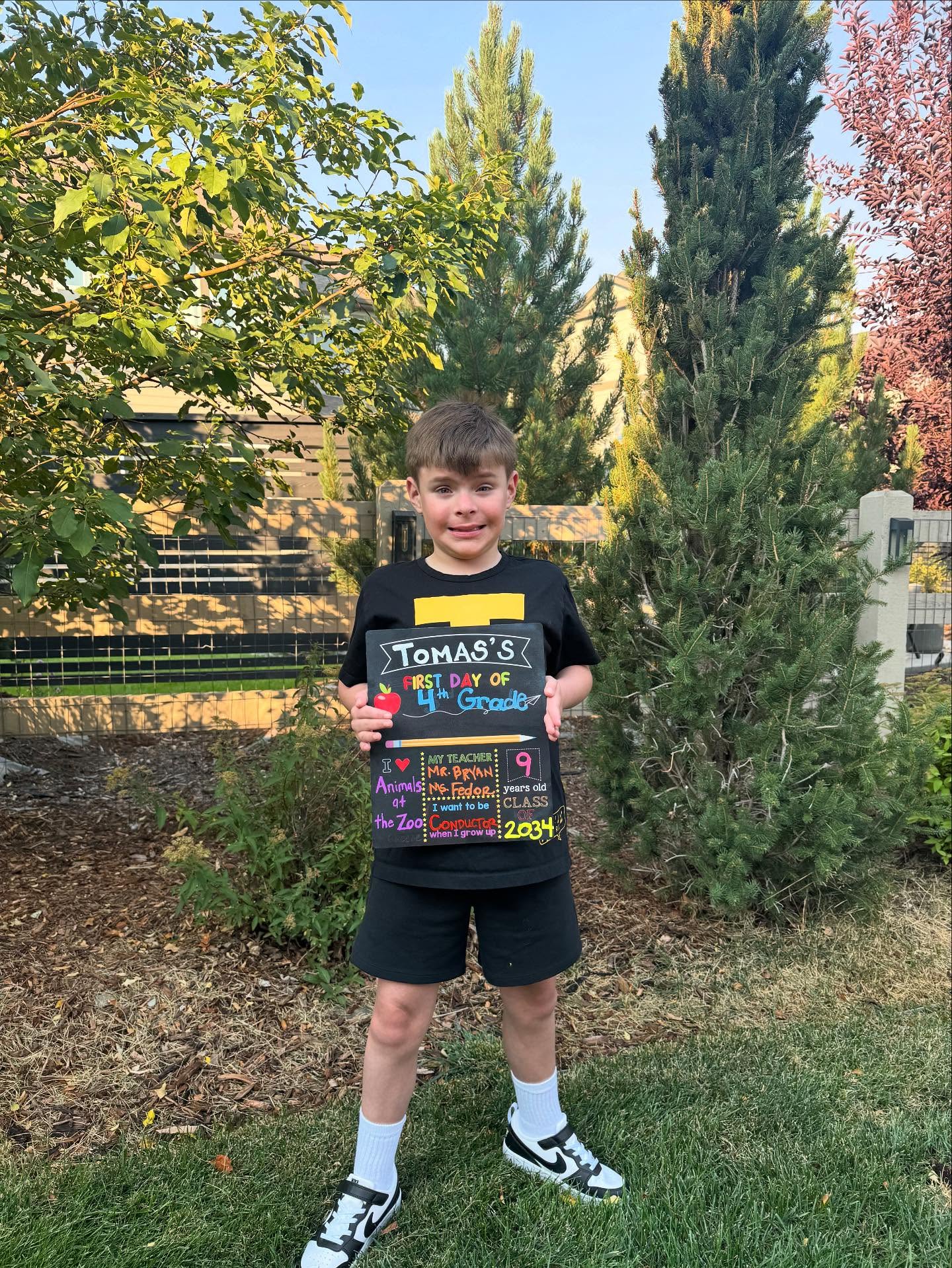 A new Life chapter. Transition. Change. Alignment.
Today Tomas enters 4th grade in a brand new state while living in a brand new house and navigating a brand new family life. To say that I am a proud mama is the understatement of the year. What I know to be true, truer than anything I’ve ever known to be true in my life, is that we are exactly where we are supposed to be. The universe has guided us in so many ways to be here in this moment, in this school, in this city, and this house. I am so grateful to the universe for showing me every day, including at meet my teacher yesterday, that this is where we need to be.
And to think that just 10 years ago during this week, I was on hospital bedrest hoping I would carry Tomás for another 2 1/2 months—at least. I didn’t know it yet, but in five sleeps, I was delivering the greatest miracle of my life. But more about that in 5 sleeps…
Today we celebrate 4th grade and give thanks for all the blessing and abundance life has given. I have cried tears of anxiety and joy more times than I can count since Sunday, and I will cry off and on all day today until my baby is home from his first day of school, of real, new, first day of school. And then we dig in and the growth begins again. ❤️