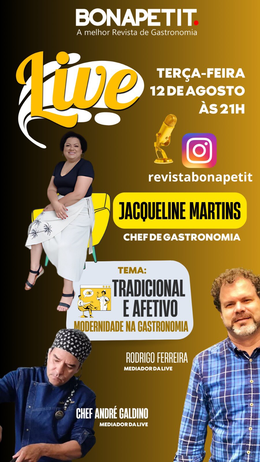 Super Live com a nossa parceira @chefjacquemartins falando sobre a gastronomia tradicional e inovação. Paixão e Mesa ❤️🧑🏻🍳 destacando a plataforma @chefsonoficial