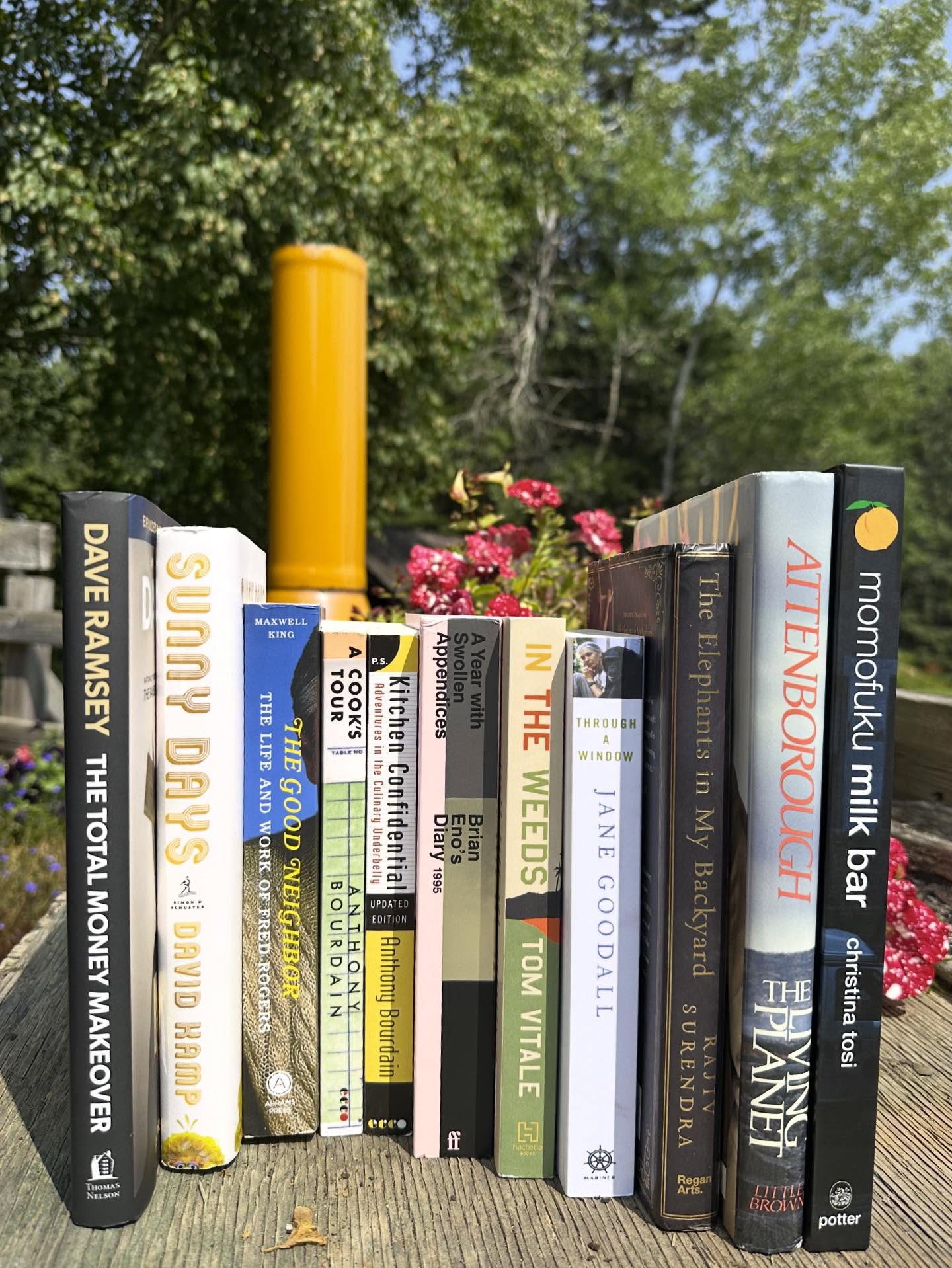 This collection of books represents the voices I invite to my life every day. Sometimes louder, sometimes quietly. These are the people that I admire. To me, they embody the traits I am cultivating in myself. Every day these voices come together in the roundtable of my brain. Like an choir, each voice plays a role and the song flows when I call on the right voices at the right times.
Every day, I strive to…
Chase knowledge and curiosity like Rajiv Surendra
Run toward the authentic stories of the world like Anthony Bourdain
Shatter the box people think in like Brian Eno
Commit deeply to my craft like Jane Goodall
Believe in children like Fred Rogers
Tell nature’s story like David Attenborough
Work across disciplines like Joan Ganz Cooney
Fuel my inner child like Christina Tosi
Spend and make money with intention like Dave Ramsey