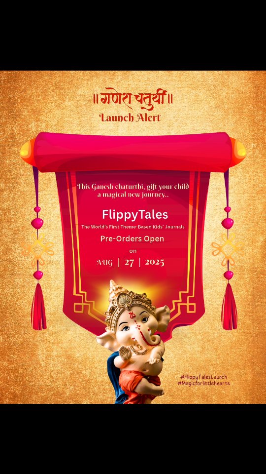🌺🐘 This Ganesh Chaturthi, something magical is unfolding… 🐘🌺
As Lord Ganesha brings new beginnings, wisdom, and joy into our homes, we’re bringing something just as special for the little ones - a brand-new way to dream, learn, and explore. 💫
✨ Introducing FlippyTales – The World’s First Theme-Based Kids’ Journals ✨
Each journal is its own magical world guided by a unique character, filled with heartwarming stories, fun activities, and meaningful lessons that spark creativity, values, and imagination in every child.
📅 Pre-Orders Open: AUG 27, 2025
🎁 Perfect for festive gifting and a lifelong keepsake for your child’s growing years.
Let’s make this Ganesh Chaturthi a celebration of beginnings not just for us, but for the dreams of our little storytellers. 💛
🌟 #FlippyTalesLaunch #MagicForLittleMinds #GaneshChaturthi2025 #ThemeBasedJournals #FlippyTalesMagic #kidsofinstagram #flippytales
#RaisingHappyKids #RaiseConfidentKids #mindfulparenting #parentingcommunity #viralkids #parentsofinstagram #viralreeĺ #parentingreels #kidsreels❤️ #launchingsoon #launchalert #kidsjournaling
