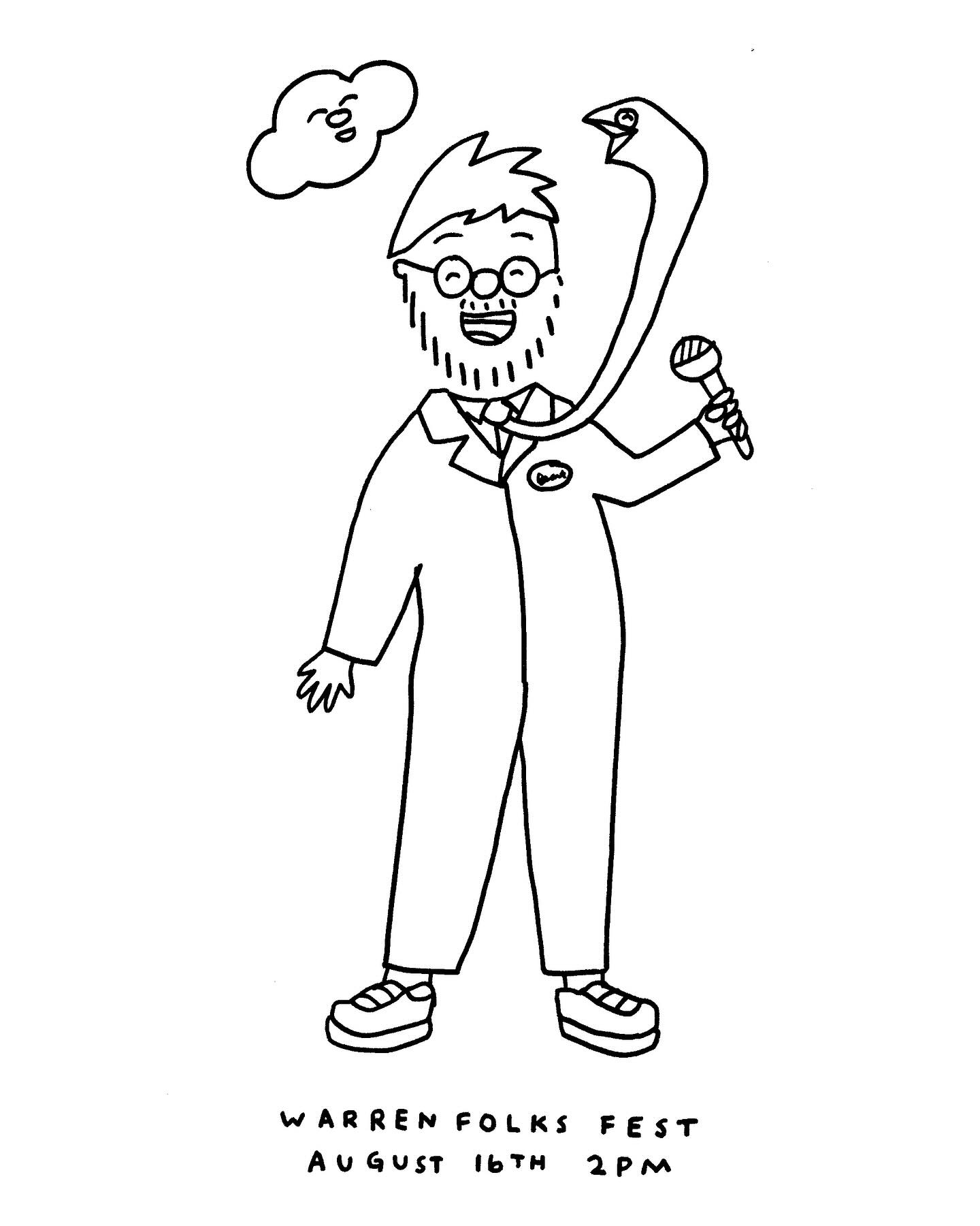 Hi Beardo Friends! I’ll be at the Warren Folks Fest this Saturday hosted by @thecollaborative02885 with my puppet friends, songs, and stories! The whole event runs from 1-7pm and I’ll be going on at 2pm! I’ll also be there selling little puppets, t-shirts, and zines! See you in Warren this weekend! Check out link for more details ☺️🌈✨