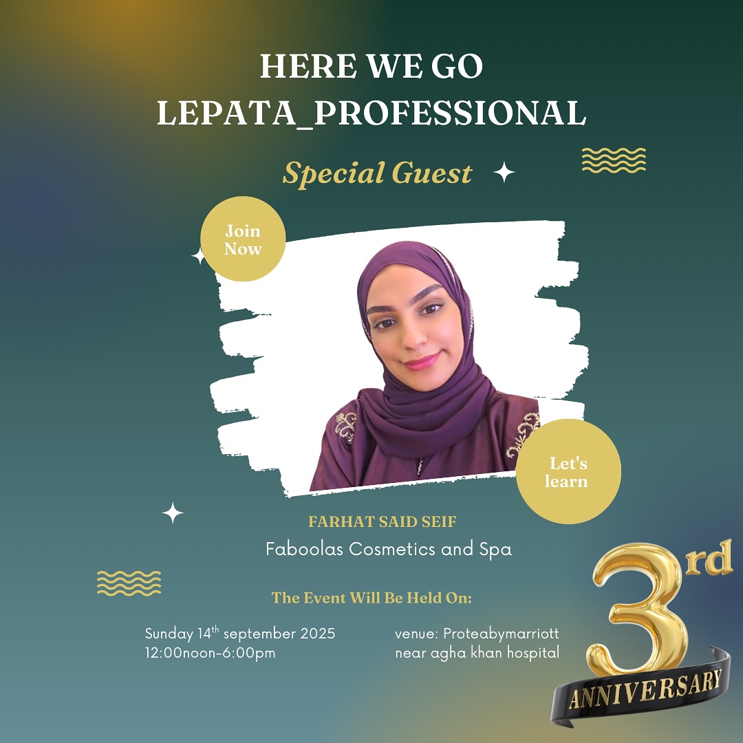 @faboolas_cosmetics is attending Lepata Professional Day!
We’re excited to welcome one of the amazing professionals shaping the beauty industry. 💅✨
Can’t wait to learn, connect, and grow together!
📍 Protea Hotel by Marriott
🗓️ [14-09-2025|
🕛 12PM – 6PM
#LepataProfessionalDay #BeautyExpertsTanzania #LepataCircle #ImAttending #SpaAndBeautyPros