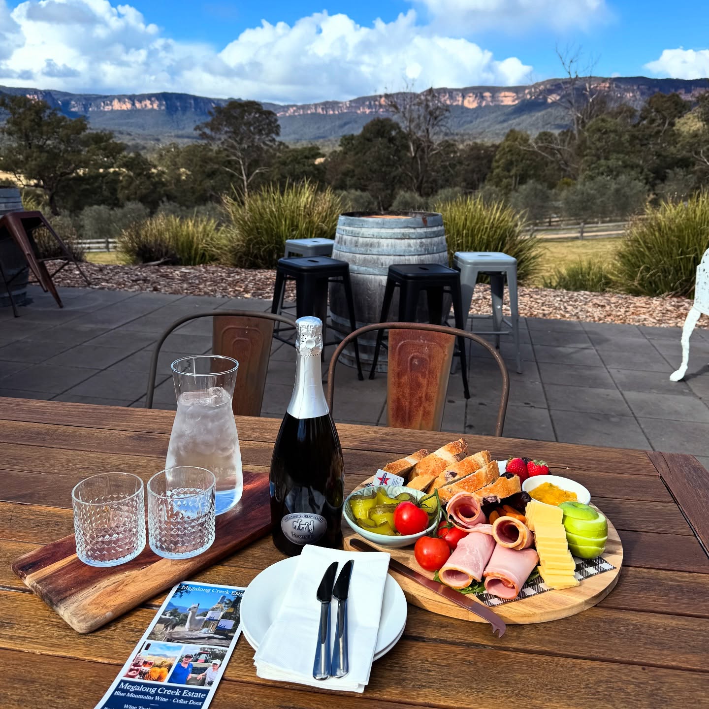 Lunch with a view🙌 #bluemountains #bluemountainsnsw #megalongvalley #bluemountainsview #bluemountainswine #winetourism #agritourism