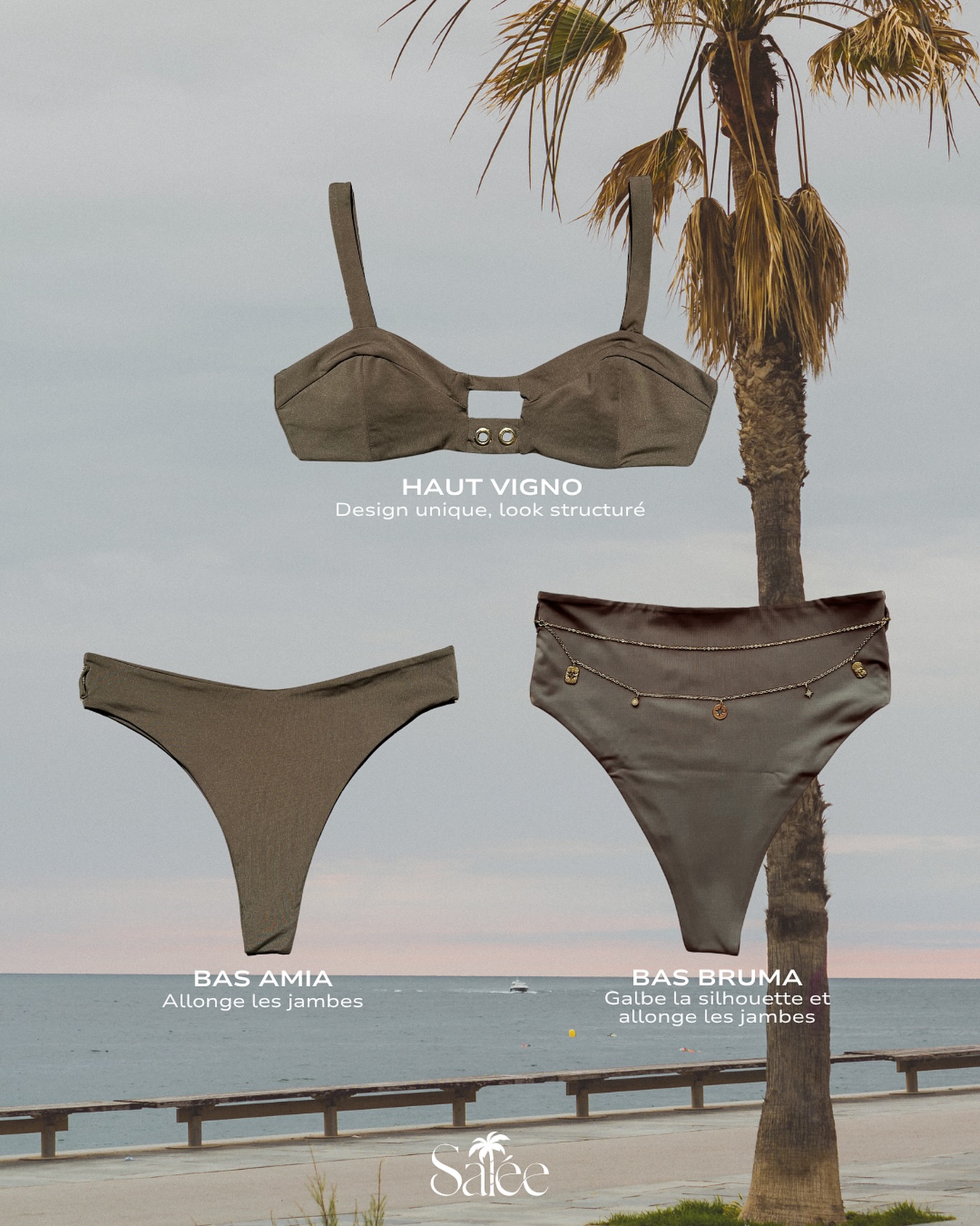 La douceur d’un été à l’ombre des palmiers 🌴
→ Haut balconnet ajouré, sans armature pour un maintien naturel
→ Tanga flatteur, l’incontournable pour allonger la silhouette
→ Culotte taille haute, galbante et ultra-confortable
-40 % sur votre ensemble favori sur salee-beachwear.com