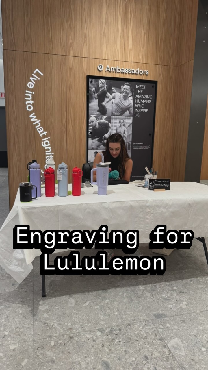 Still obsessed with how these reusable water bottles from @lululemon engraved (and so are their owners 😏)✨
Check out their newly reopened store at Roosevelt Field mall
Looking for a long lasting gift? This is a permanent personalization versus vinyl stickers. No peeling or fading here!