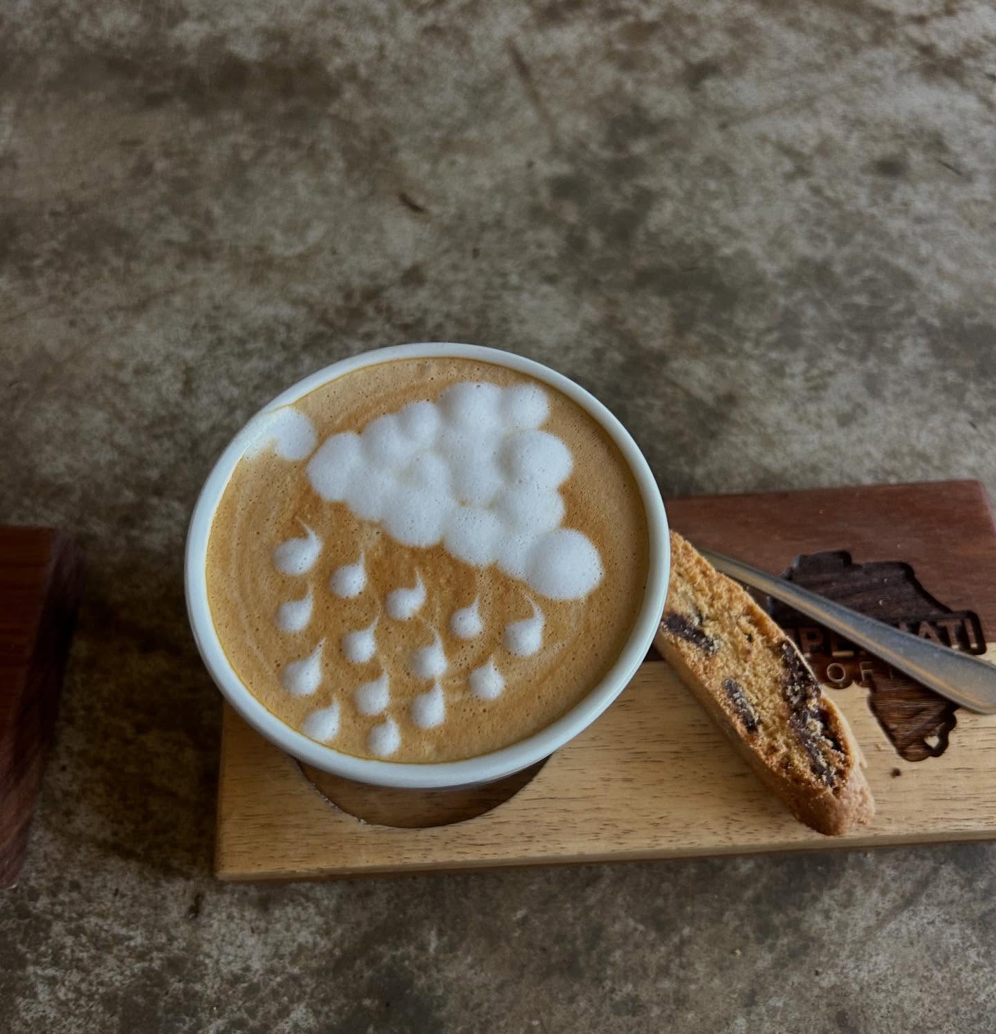 Pam working on some new creative latte art for a lovely customers