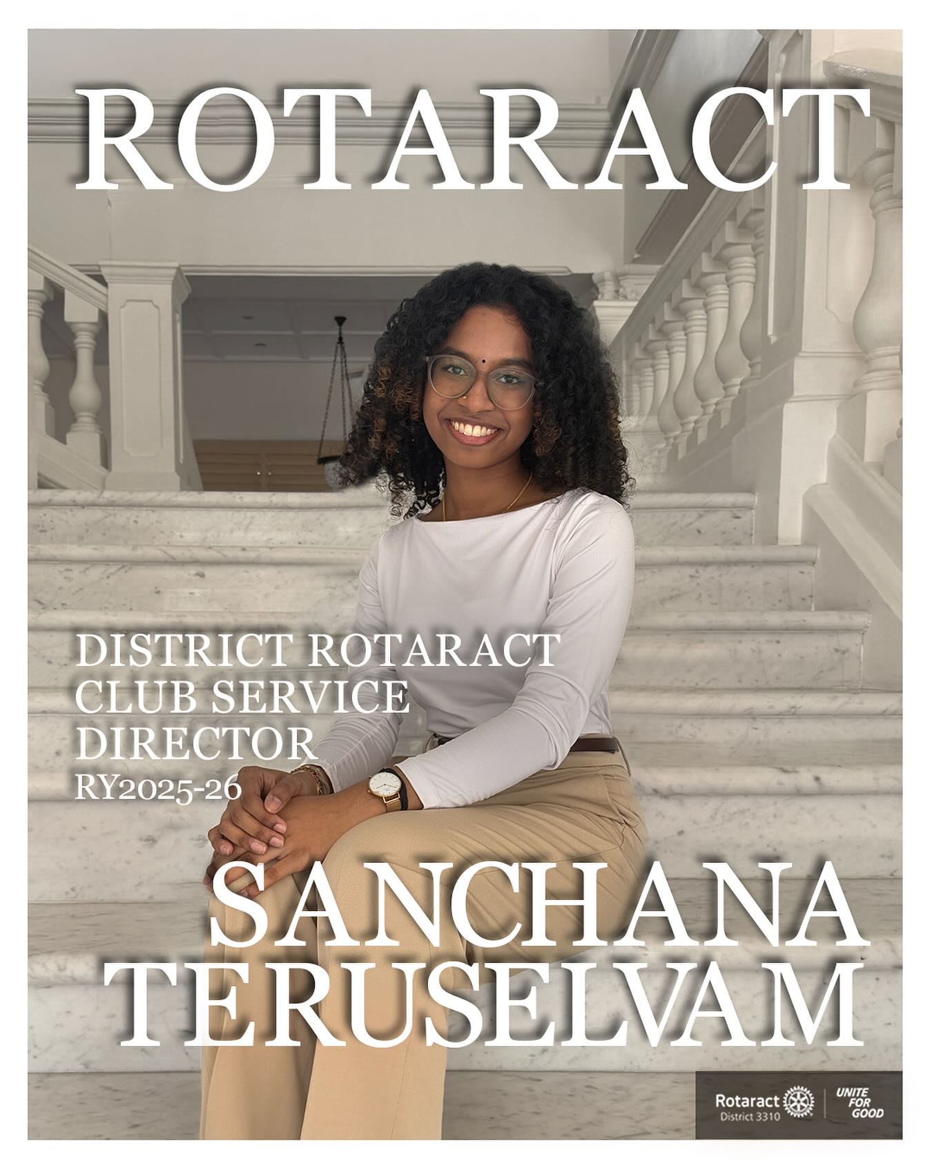 ✨ Meet Sanchana Teruselvam, our District Rotaract Club Service Director for RY2025-26!
From the Rotaract Club of Johor Bahru, Sanchana’s 3-year journey in Rotaract has been marked by dedication, warmth, and a genuine passion for building stronger clubs and communities. 🌟
🌈 Fun Fact: No matter what goes wrong in my day, I choose to look for the silver lining — just like they say in Silver Linings Playbook: ‘You have to do everything you can, and if you stay positive, you have a shot at a silver lining.’
📂 District Rotaract Journey:
• District Rotaract Club Service Director RY2025-26
💫 District Rotaract Highlight:
• Organising Committee - Joint District Rotaract Conference RY2024-25
With her positivity and commitment, Sanchana is ready to inspire and empower Rotaractors across the district💡
#Rotaract #RotaryInternational #RACD3310 #UniteforGood #BecomingMorethroughService