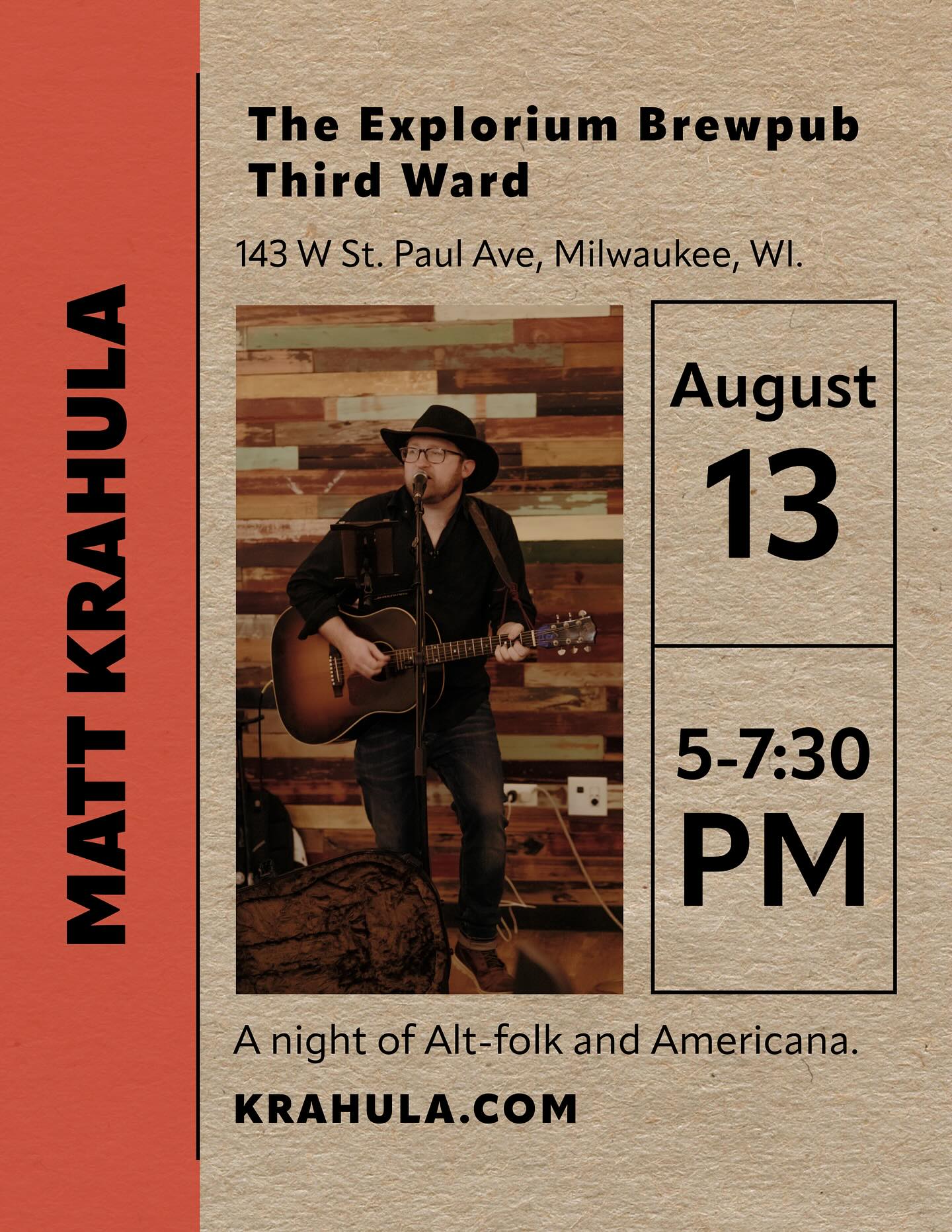 Tonight, Wednesday 8/13, I’ll be playing at @exploriumbrew Third Ward location from 5pm-7:30. Hope to see you all there!
#singersongwriter #songwriter #altfolk #folkrock #mke #milwaukee #giglife #livemusic #craftbeer