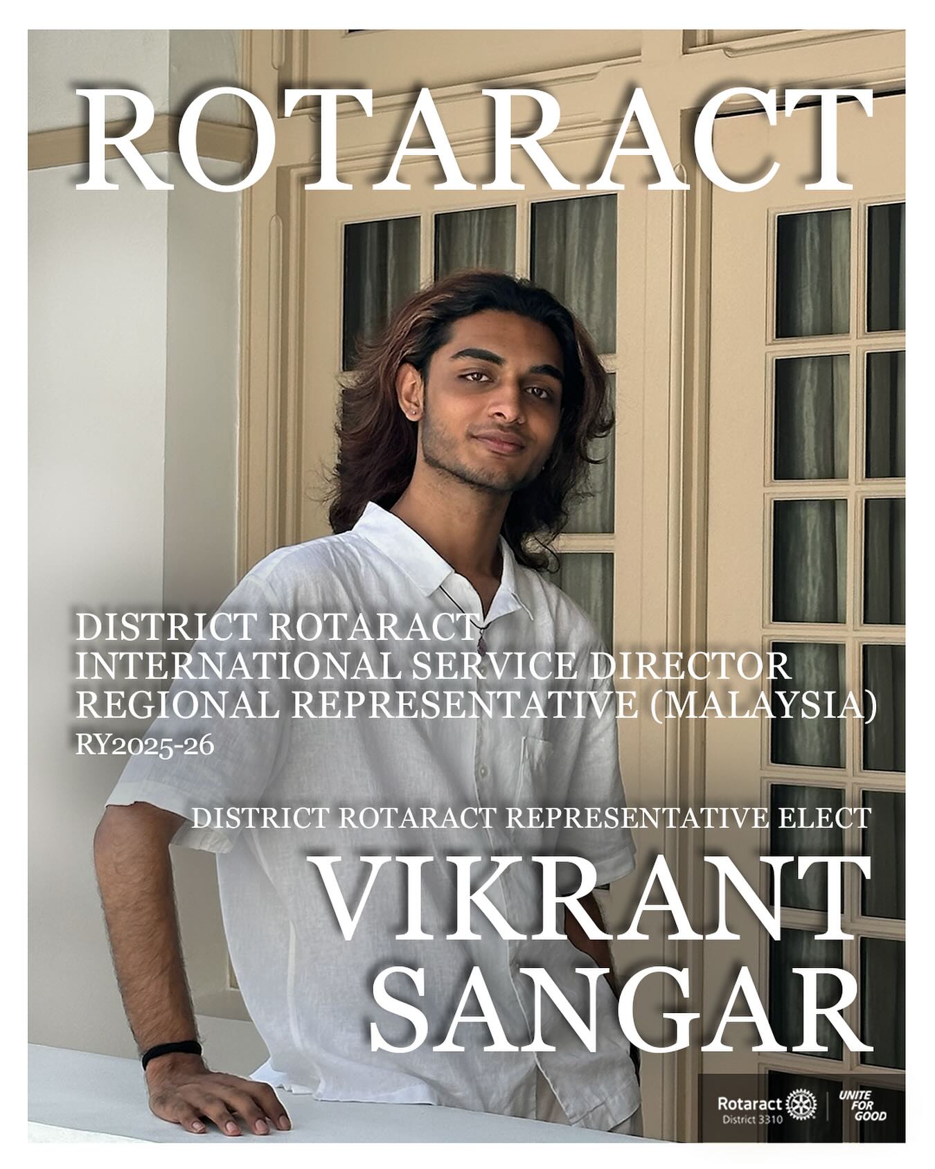 ✨ Meet Vikrant Sangar, our District Rotaract Representative Elect, Regional Representative (Malaysia), and District Rotaract International Service Director for RY2025-26!
From the Rotaract Club of Johor Bahru, Vikrant’s 4-year journey in Rotaract has been marked by bold leadership, regional collaboration, and a talent for turning last-minute challenges into polished wins 🌟
📂 District Rotaract Journey
• Regional Representative (Johor, Melaka) RY2023-24
• District Rotaract Representative Nominee RY2024-25
• Regional Representative (Johor, Melaka, Sabah, Sarawak) RY2024-25
• District Rotaract Representative Elect RY2024-26
• Regional Representative (Malaysia) RY2024-26
• District Rotaract International Service Director RY2024-26
💫 District Rotaract Highlights
• Co-Organising Chair - Joint District Rotaract Conference RY2024-25
⏰ Fun Fact: “I have confidently presented a project I finished an hour before presenting it… and somehow made it sound like a months-long philosophical journey. (No one needs to know about the panic snacks).”
With his drive to unite clubs across borders and his gift for finding creative solutions under pressure, Vikrant is ready to take our district’s international service to greater heights🌏
#Rotaract #RotaryInternational #RACD3310 #UniteforGood #BecomingMorethroughService
