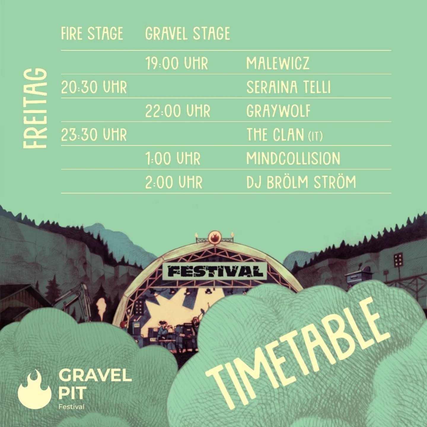 🎸🔥 *Gravel Pit Festival Timetable!* 🔥🎸
DIE KIESGRUBE RUFT!
Der Moment ist gekommen, den heiligen Zeitplan unseres Lineups offenzulegen. ⏰🤘
Checkt den Timetable, stellt eure Crew zusammen und markiert eure Revierzeiten im Pit!
https://www.seetickets.com/ch/event/gravel-pit-festival/kiesgrube/3248569
#GPF2025 #GravelPitFestival #Crew #GPFfamily #Chaostruppe #KiesgrubeSchüpfen #PostapokalyptischerRock #Rockmusic #Schuepfen #Gravelpit #Festival #Biel #Bern #Solothurn #LautStaubigLegendär