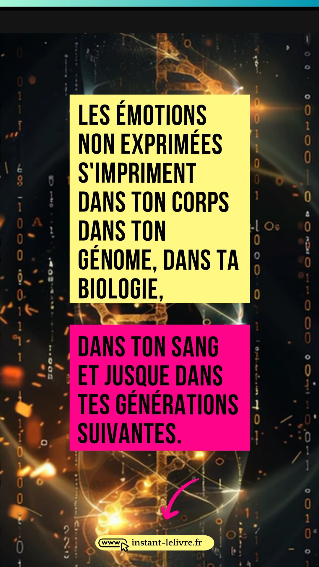 Tu sais que les traumas de l’enfance peuvent carrément laisser une cicatrice… dans ton ADN ?
Pas juste dans la tête. Pas juste dans le cœur.
Mais dans le corps, au plus profond du vivant.
Aujourd’hui, la science le confirme :
Les blessures de l’enfance ne s’effacent pas.
Elles s’impriment dans le corps
Et la biologie…
Des chercheurs à Genève ont isolé un gène modifié chez des personnes ayant vécu des traumas lourds dans l’enfance (abus, maltraitance, instabilité…).
Pendant qu’on analysait leur sang, les participants racontaient leur histoire.
Et plus l’événement était grave, plus les modifications chimiques dans l’ADN étaient marquées.
Mais ce n’est pas tout.
Ce gène porte aussi une mémoire transgénérationnelle.
Dans une étude, ils ont observé un cas bouleversant :
▫️ une mère dont la fille avait été violée par son père,
▫️ et de cet abus était née une petite fille.
Résultat ?
Une empreinte forte chez la mère,
Impressionnante chez la fille,
Et monstrueuse chez la petite-fille,
qui ne connaissait pourtant rien de son histoire.
Le corps se souvient, même quand la tête oublie.
Mais il peut aussi, dans un cadre juste, se réparer, se réécrire, et transmettre autre chose.
Créer. Ressentir. Se reconnecter.
💬 Et toi, ton corps, il te parle comment de ton histoire ?