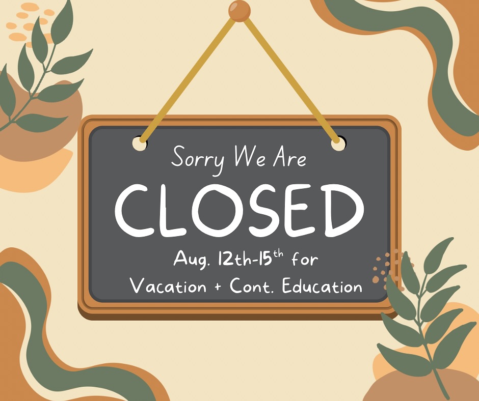 Dear lovely clients, we are currently closed to attend @superzooshow! We appreciate your understanding during this much needed vacation as well as continue education. All text and calls will be returned Saturday! Thank you for your patience 🫶