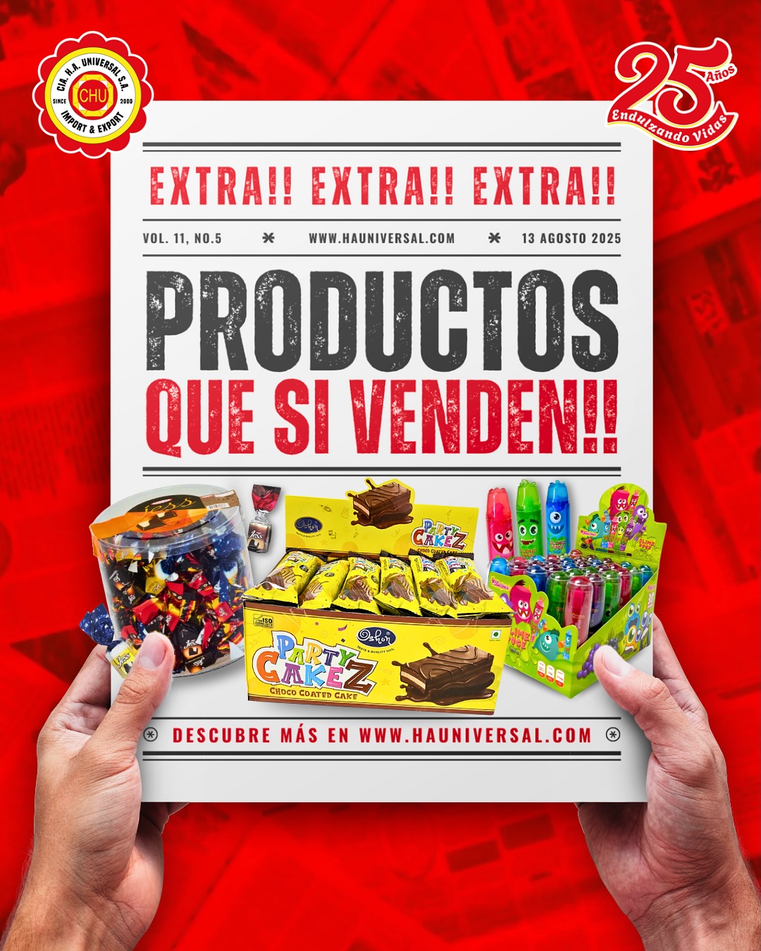 🚀✨¿Listo para vender más? 💰 Tenemos los productos 🍫🍭🍪 que tus clientes buscan… y vuelven por más 😍.
🍫🍬 Chocolates, caramelos, galletas y mucho más 🤩… todo en un solo lugar 🛒 para que tu negocio 🏪 siempre tenga lo mejor.
🌟🎉 25 años conectando los sabores más irresistibles 💖 con negocios como el tuyo. Porque vender es más fácil cuando tienes lo que todos quieren 🙌.
🔗 Descúbrelo ahora 👉 Enlace en nuestro perfil.
📲 Contáctanos y aumenta tus ventas 📈.
#ciahauniversal #golosinas #productosquesivenden #importación #exportación #panamá #negocios #aumentatusventas