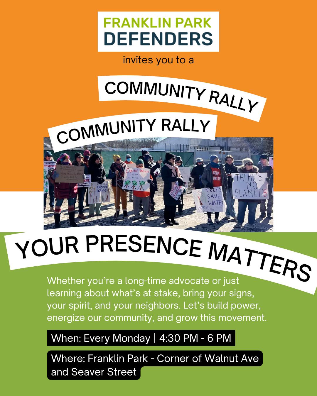 Join us today at 4:30 PM for a Community Rally to bring attention to critical issues surrounding White Stadium. Whether you’re a long-time advocate or just learning about what’s at stake, bring your signs, your spirit, and your neighbors. Let’s build power, energize our community, and grow this movement.