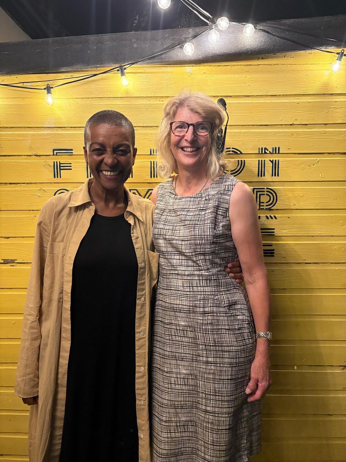 A true Frinton dream team! 💛
Huge thanks to the brilliant Adjoa Andoh and our fabulous Front of House Manager, Lindsay, for being the perfect raffle draw duo at the Two into One opening night interval. 🎟✨
Adjoa even found time to model this year’s Frinton Summer Theatre tea towel alongside Clive Brill - and yes, tea towels are for sale! Perfect for adding a little FST magic to your kitchen. 🫖
And a special shout-out to two amazing young supporters, Poppy and Millie, who donated the money they raised selling their handmade crafts on the beach — your kindness and creativity mean the world to us. 🌊🎨💐
Frinton Summer Theatre is all about community, generosity, and a shared love of the arts - and Tuesday night captured it perfectly. 💛
#FrintonSummerTheatre #CommunitySpirit #AdjoaAndoh #TheatreMagic #FrintonOnSea #TeaTowelChic