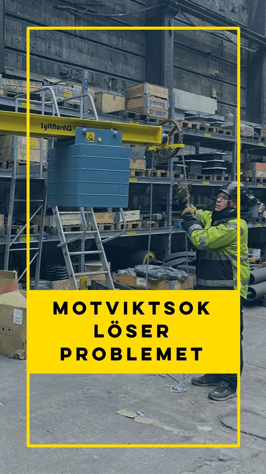 Motviktsoket löser problem när krankroken inte når fram! 💪 Här får ni se en enkel demonstration på hur ett motviktsok fungerar. Den flyttbara motvikten balanserar lasten perfekt – som en gungbräda för industrin. Enkel justering med handhjul gör det möjligt att lyfta laster utanför traversens räckvidd. Smartare lyft för industrin!
Vad tycks? Ställ gärna frågor om ni har funderingar
PS: av sekretess-skäl har vi döljt trumman som vi lyfter i film 2.
#industrilösningar #lyfthjälpmedel #smarthardware