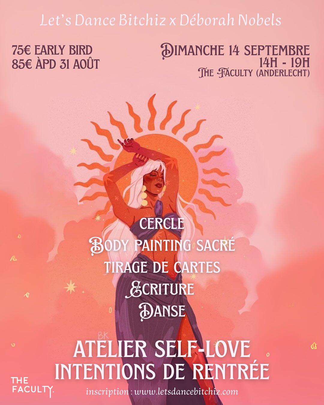 ✨ premier atelier de la saison avec la douce @deborahnobels ! 🎨🌞 On a si hâte de vous chouchouter, de vous retrouver, vous rencontrer, et qu’on se réunisse pour un moment magique 🪄
🎟️ Profitez du tarif early bird jusqu’au 31 août !
💌 infos & inscriptions : www.letsdancebitchiz.com