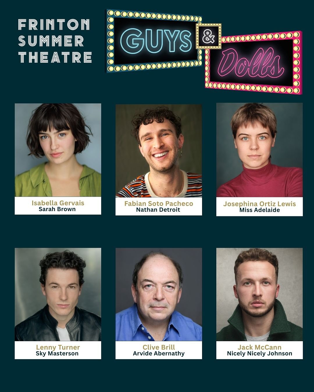 🎲 Big News from the Big Top! 🎶
Frinton Summer Theatre is thrilled to unveil the spectacular company bringing Guys & Dolls to life under the Greensward Big Top Tent! From the streets of New York to the sparkle of Havana, get ready for showstopping songs, dazzling dance, and more than a little romance. This is going to be a summer theatre highlight.
Directed by West End legend Janie Dee and with musical direction from the brilliant Neil Somerville, this Guys & Dolls promises West End quality right here in Frinton.
An 18-strong cast of incredible talent will light up the stage, backed by a sensational live band and joined by a 40-strong choir making this unmissable musical event truly unforgettable.
Our amazing creative team are pulling out all the stops, with stunning set design, spectacular lighting rigs, and a state-of-the-art sound setup to set the scene to set the stage for a high-rolling, show-stopping spectacular under the Big Top.
Tickets are selling fast - don’t gamble on getting a seat! And remember, under-16s get 50% off.
📅 26 August – 6 September
📍 Greensward Big Top Tent, Frinton Greensward
🎟 Book now - before the final seats are gone! 🔗 in bio
#GuysAndDolls #FrintonSummerTheatre #BigTopMagic #WestEndInFrinton