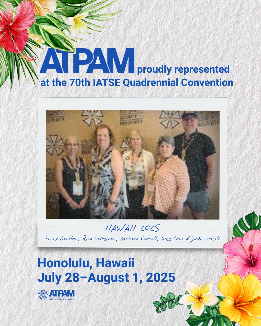 At the largest IATSE convention in history, Secretary-Treasurer Rina Saltzman took the stage to proudly second the nomination of James B. Wood for re-election as General Secretary-Treasurer, marking a milestone moment for ATPAM.