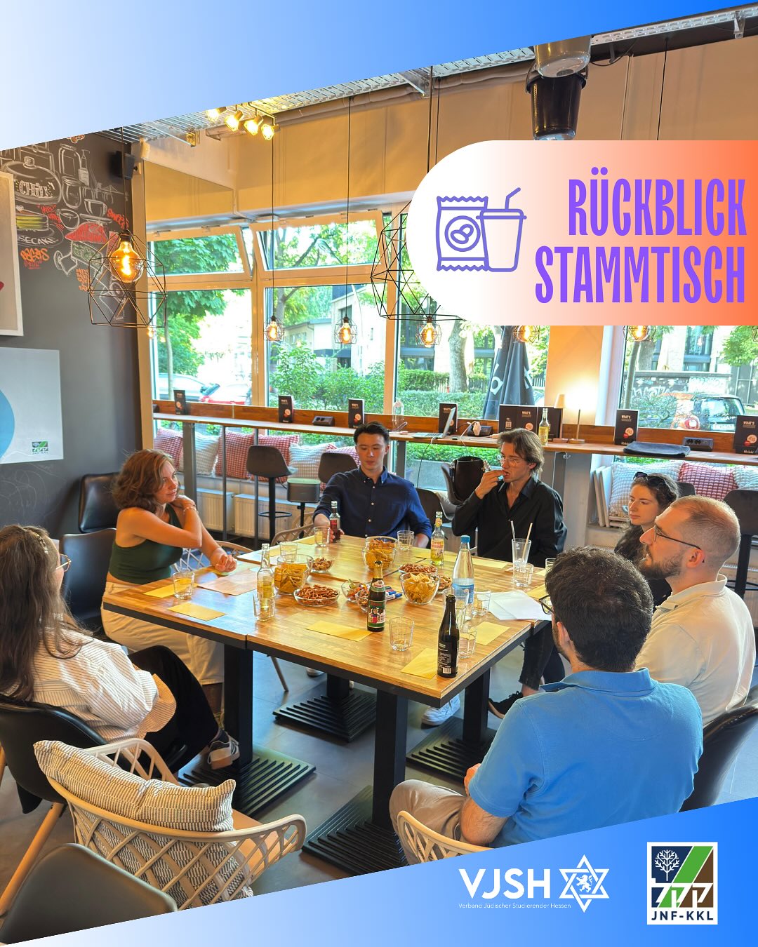 🌱 Rückblick auf unseren Stammtisch am Sonntag 🌱
Am vergangenen Sonntag hatten wir einen inspirierenden Workshop mit Celina von KKL Deutschland zum Thema Bekämpfung des Klimawandels. 🌍💡
Wir haben nicht nur die Vision von KKL kennengelernt, sondern auch eigene Ideen entwickelt, wie wir aktiv zur Lösung beitragen können – und diese anschließend der Gruppe vorgestellt.
Abgerundet wurde der Tag mit leckeren Drinks & Snacks von Yeled Korner 🍹.
Danke an alle, die dabei waren – lasst uns gemeinsam etwas bewegen! 💪✨
#Klimaschutz #KKL #Workshop #JewishLife #TikkunOlam