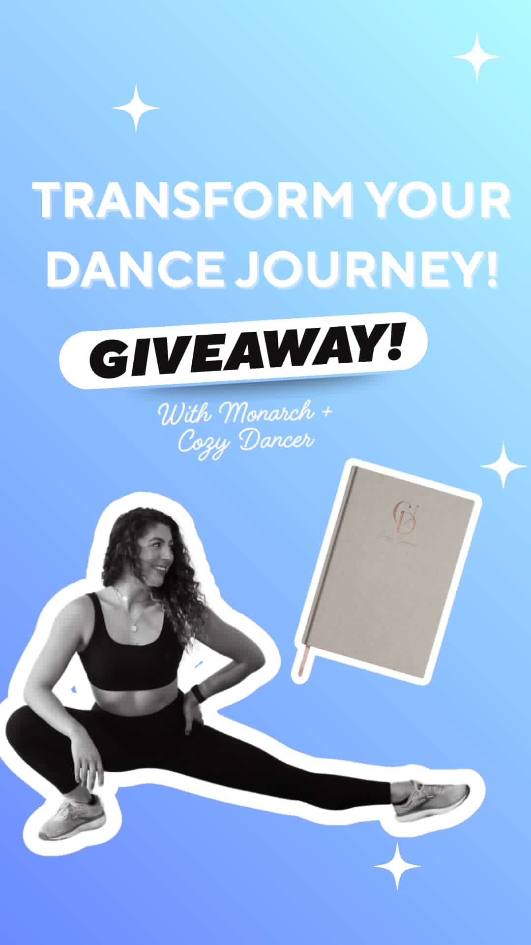 It’s giveaway time! Start your dance season at your strongest with Monarch Fit Co. x Cozy Dancer
One lucky winner will receive:
🤍 a Cozy Dancer Journal, the original reflection journal for dancers
🤍 their choice of one Cozy Dancer tee and three stickers
🤍 8 dancer strength & conditioning classes (or an 8 week online program)
🤍 private coaching with Amber
to enter:
1. Follow @monarchfitco and @cozydancer on Instagram
2. Tag 3 of your best dance friends in the comments on this post
3. For extra entires hit that new repost button and share to your story
Winner will be sent a DM on 8/25
#strengthtraining #strengthandconditioning #dancersareathletes #fitness #dance #ballet #backtoschool #ballerina #competativedancer #dancecomp #acro #dancejournal