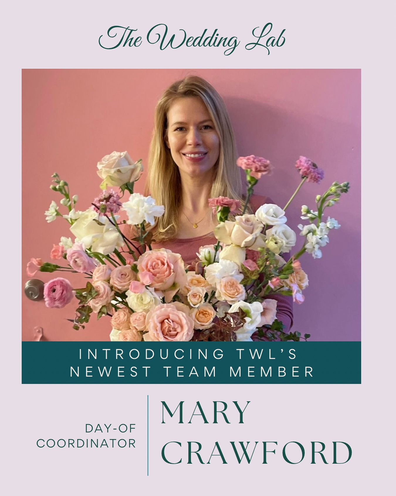 🌸 Welcome to the Lab, Mary! 🌸
We’re so excited to have Mary join The Wedding Lab team! With years of experience as a professional floral designer, Mary has mastered the art of transforming spaces with stunning blooms and executing flawless set ups & tear downs for weddings and events of all sizes—from intimate gatherings to large-scale celebrations. Her keen eye for detail and passion for creating unforgettable moments make her the perfect addition to our crew. 💐✨
Help us give Mary a warm welcome! 🥂💍 We can’t wait for you to meet her and see all the talent she has to offer.
theweddinglab.ca | theweddinglabcanada@gmail.com | or through our DMs