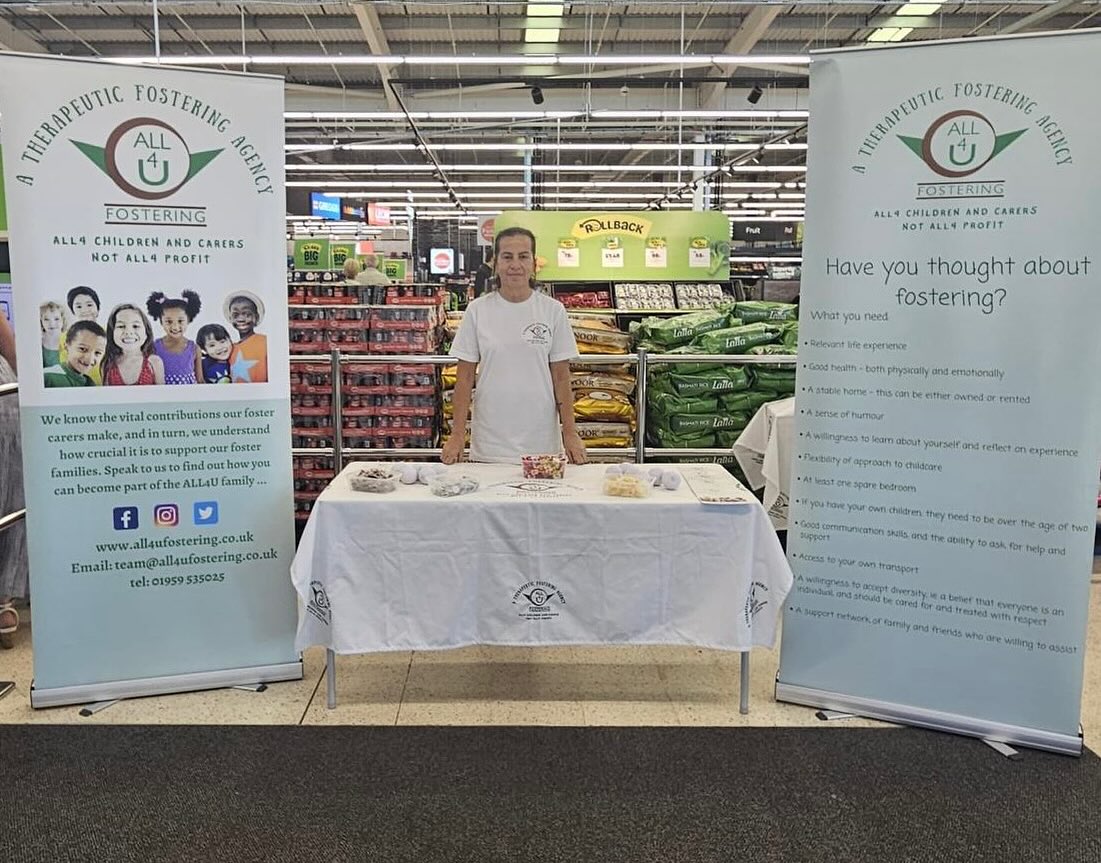 ALL4U are at @Asda Superstore in Bletchley today and Georgina and Debbie need YOUR help! 🌟
At All4U Fostering, we’re on a mission to find passionate and dedicated individuals who want to make a real difference in the lives of children and young people. If you’ve ever thought about becoming a foster carer or know someone who has, now is the time to ask questions and explore how you can turn your compassion into a career that truly matters. 💙
Come visit our stand and learn more about how you can provide a loving, supportive environment for children in need. Whether you’re just curious or seriously considering fostering, we’re here to answer all your questions! 🏠💬
Fostering is not just a job—it’s a rewarding journey that allows you to make a lasting impact on the lives of young people. If you want to help shape the future, let’s chat! 🙌✨